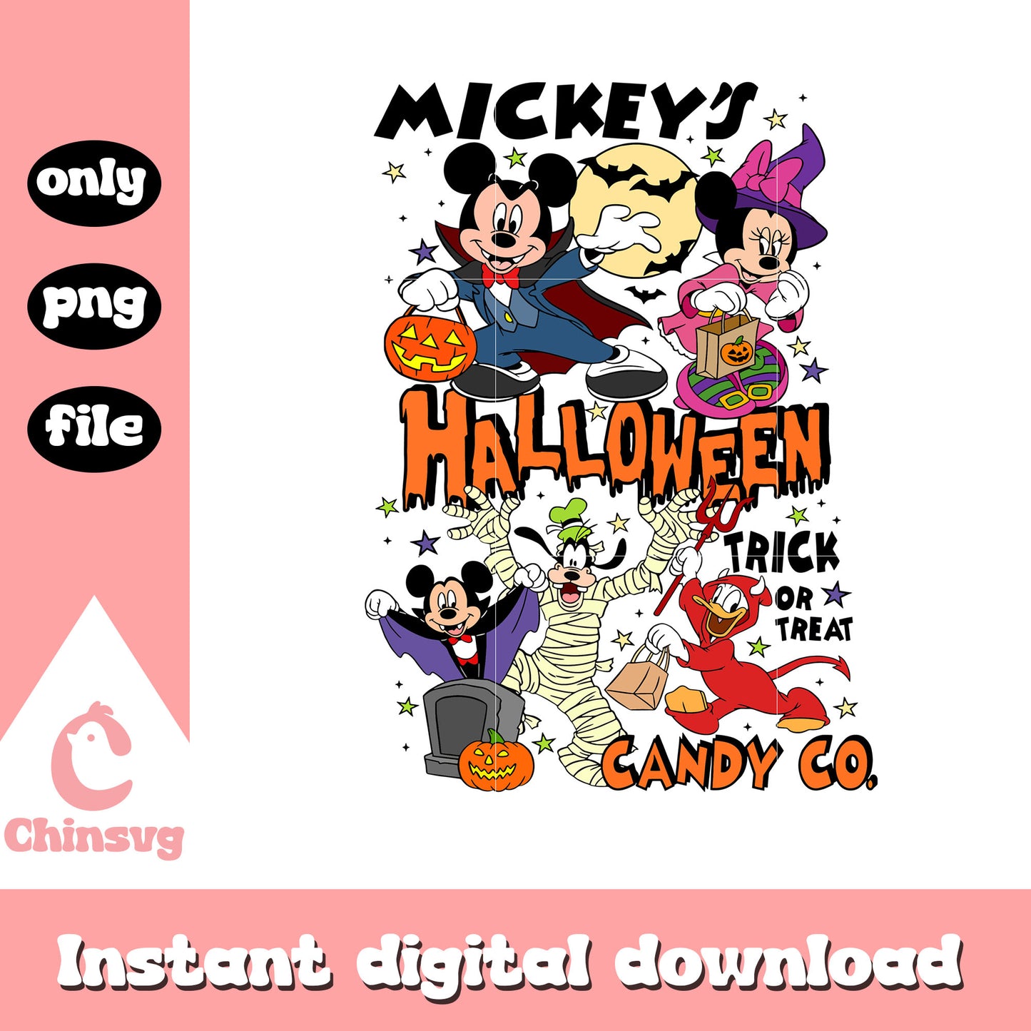 Mickey's halloween trick or treat png, mickey character png, disneyland png