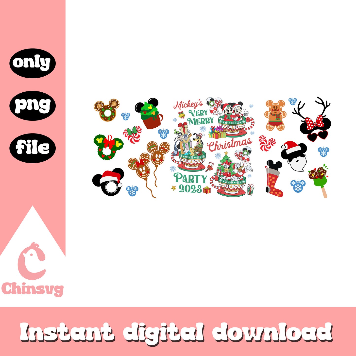 Mickey's very merry christmas party 2023 png, christmas 2023 png