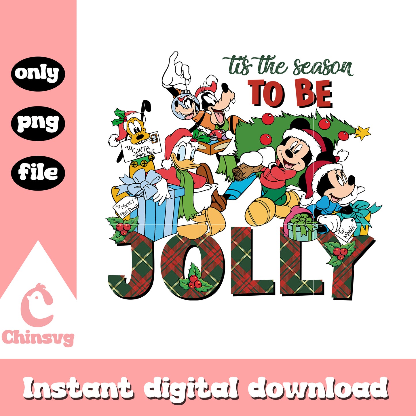 Mickey tis the season to be jolly png, mickey mouse christmas png