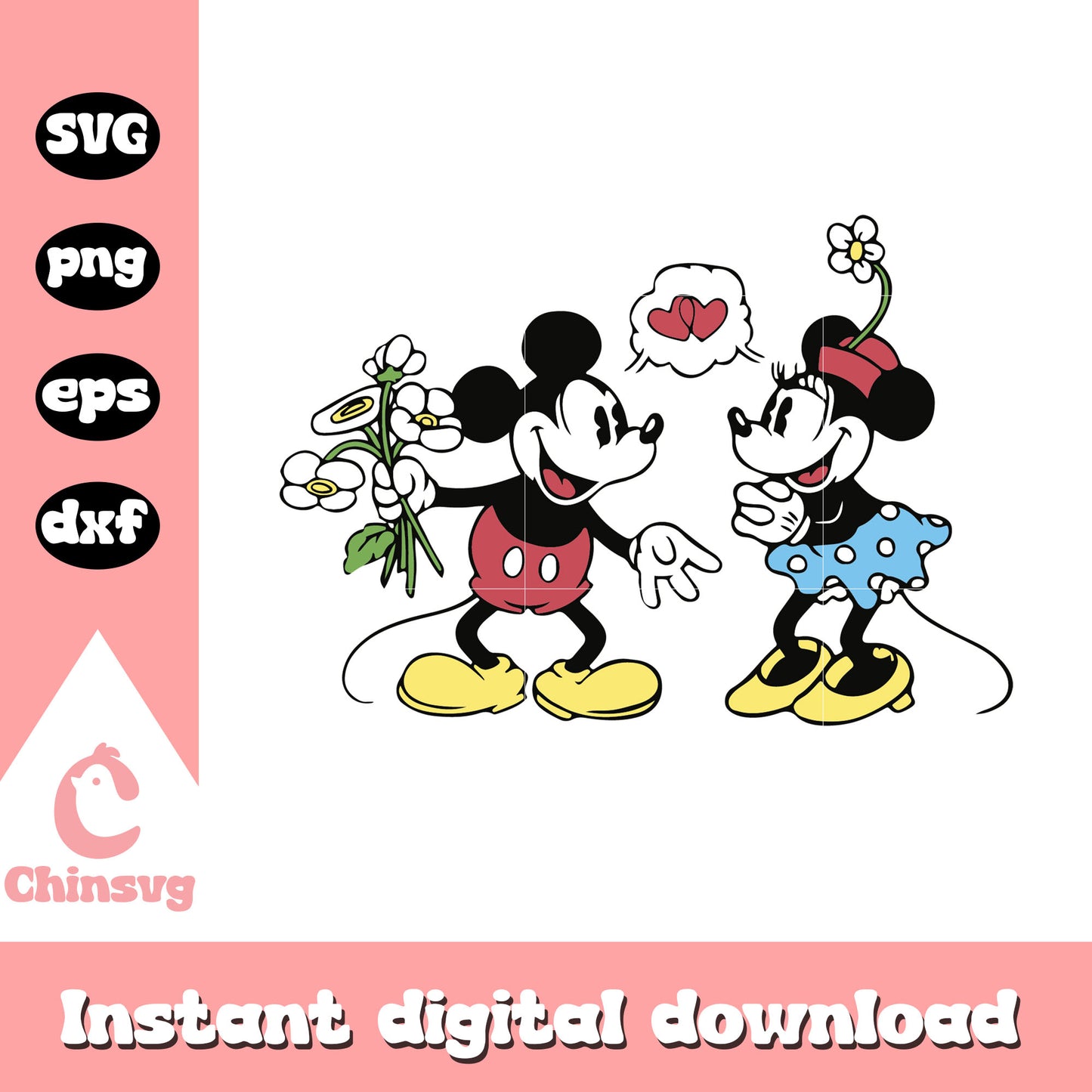 Mickey and Minnie valentine present svg, disney valentines svg