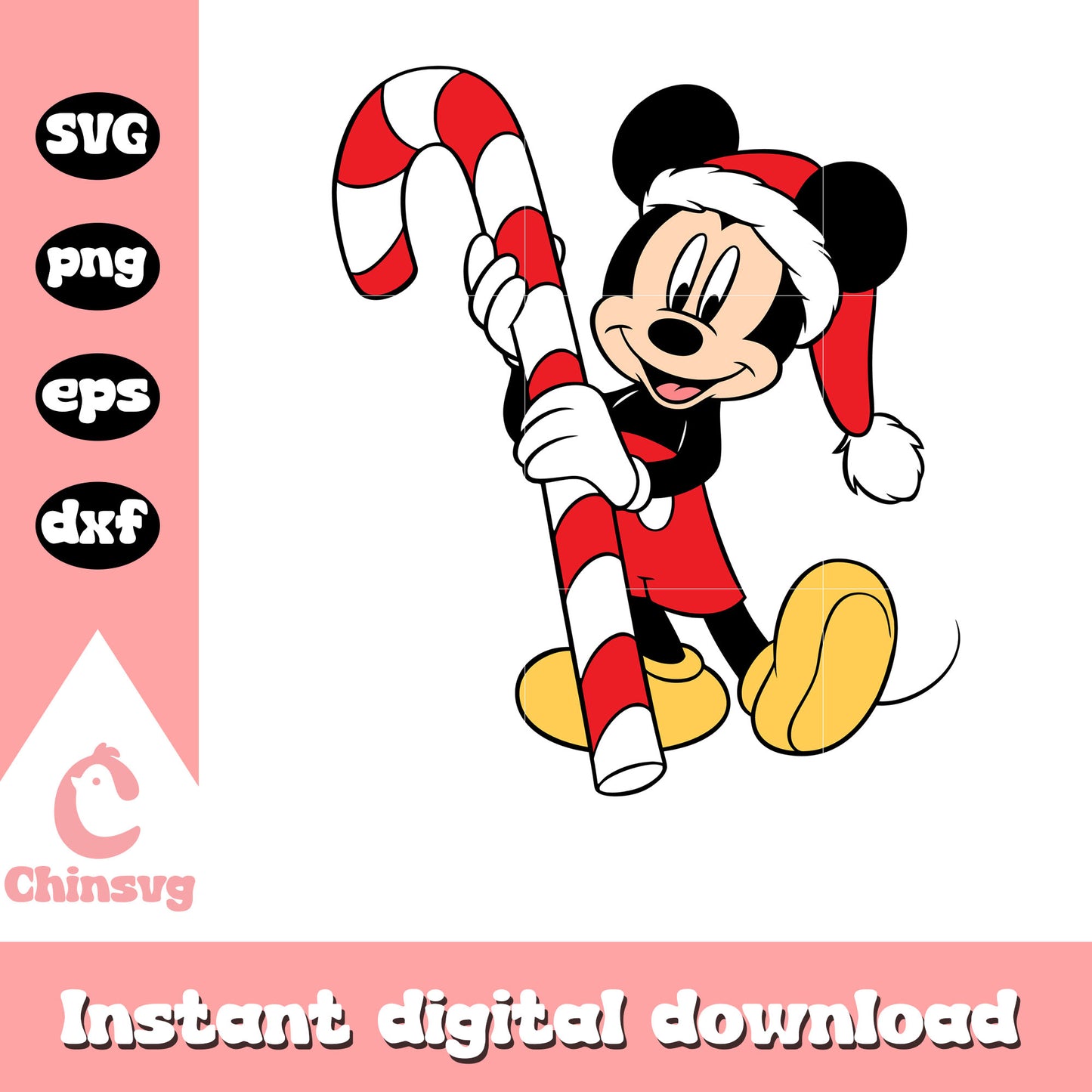 Mickey and christmas candy design svg, mickey merry christmas svg