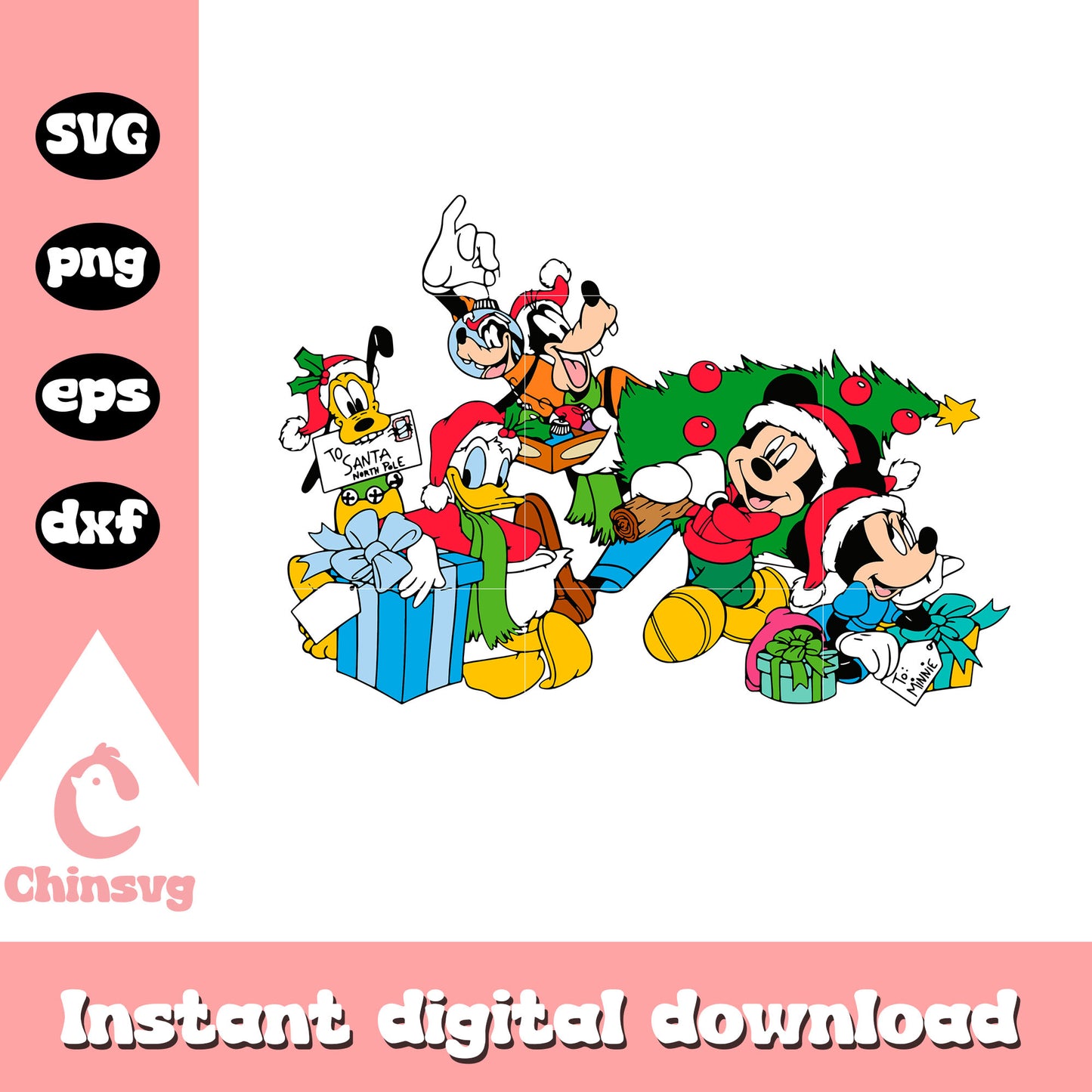 Mickey and friends christmas day svg, disney at christmas svg