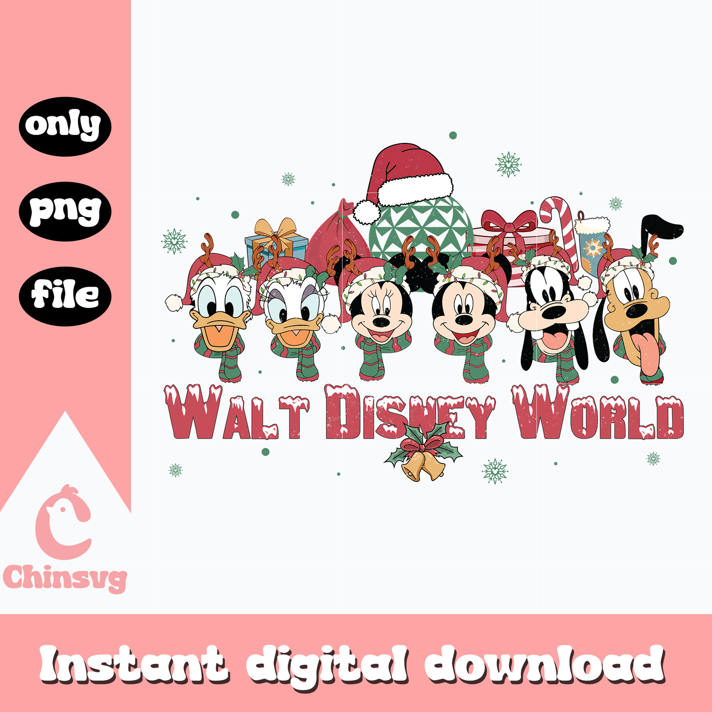 Mickey and friends walt disney world png, mickey png, christmas png
