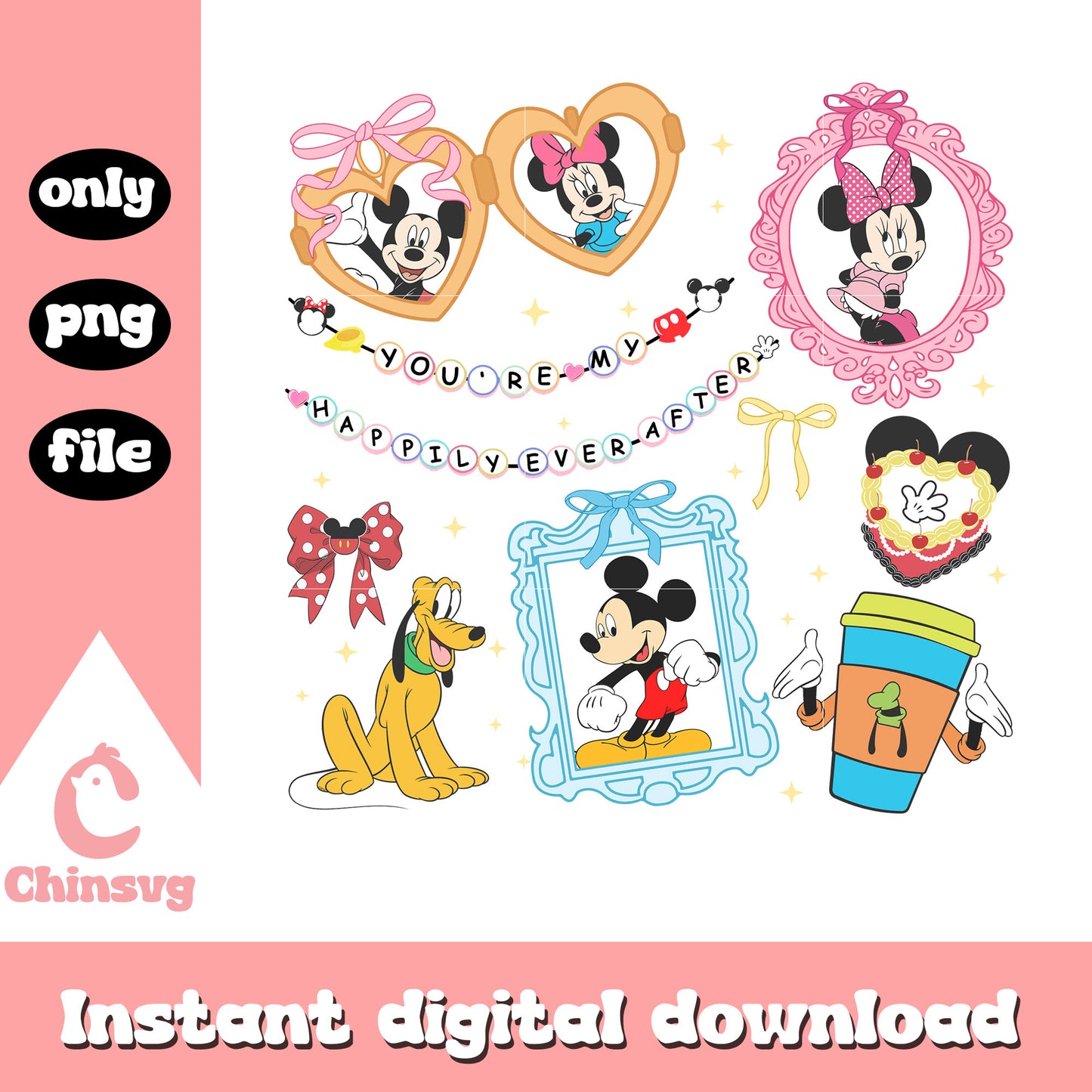 Mickey and minnie disney couple png, disney characters png