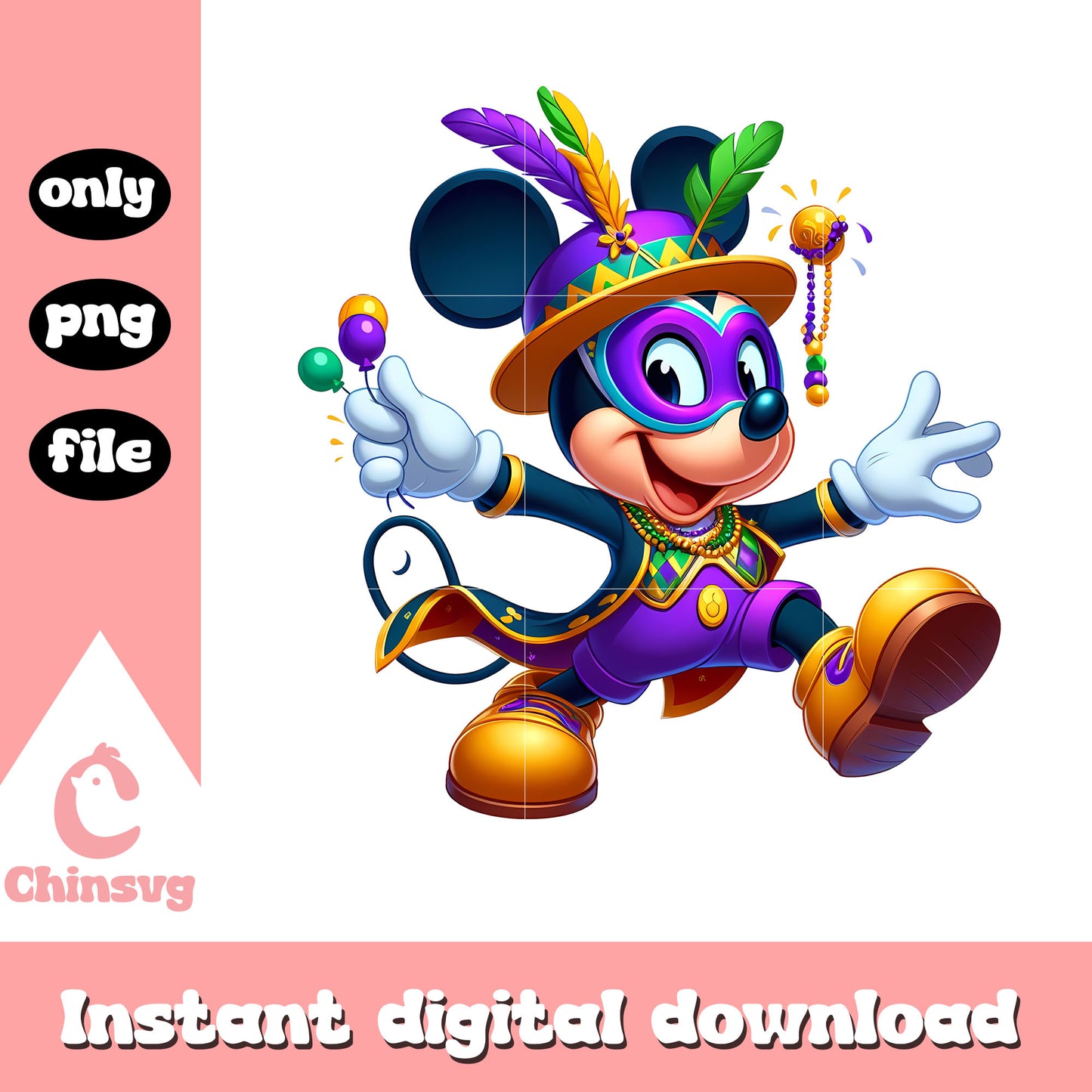 Mickey character mardi gras day png, disney mardi gras png