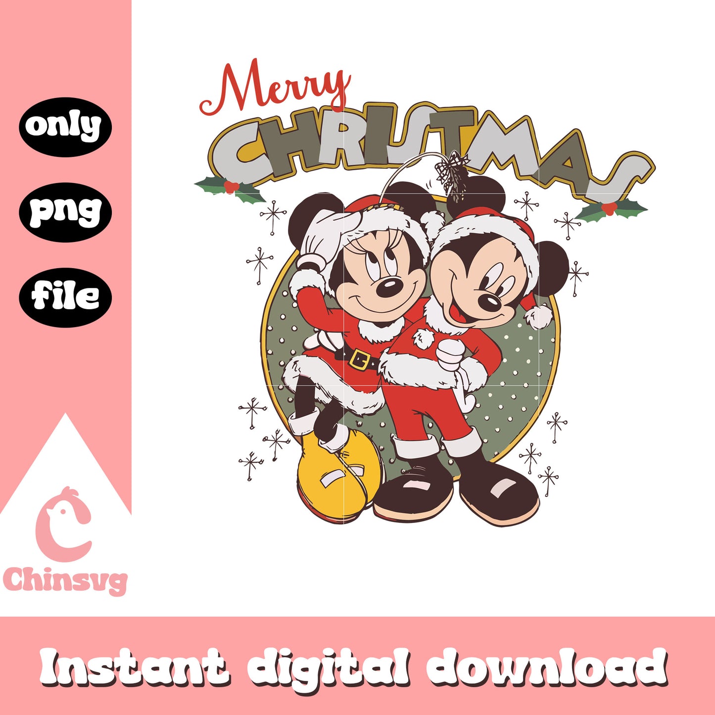 Mickey couple santa merry christmas png, mickey and minnie christmas png