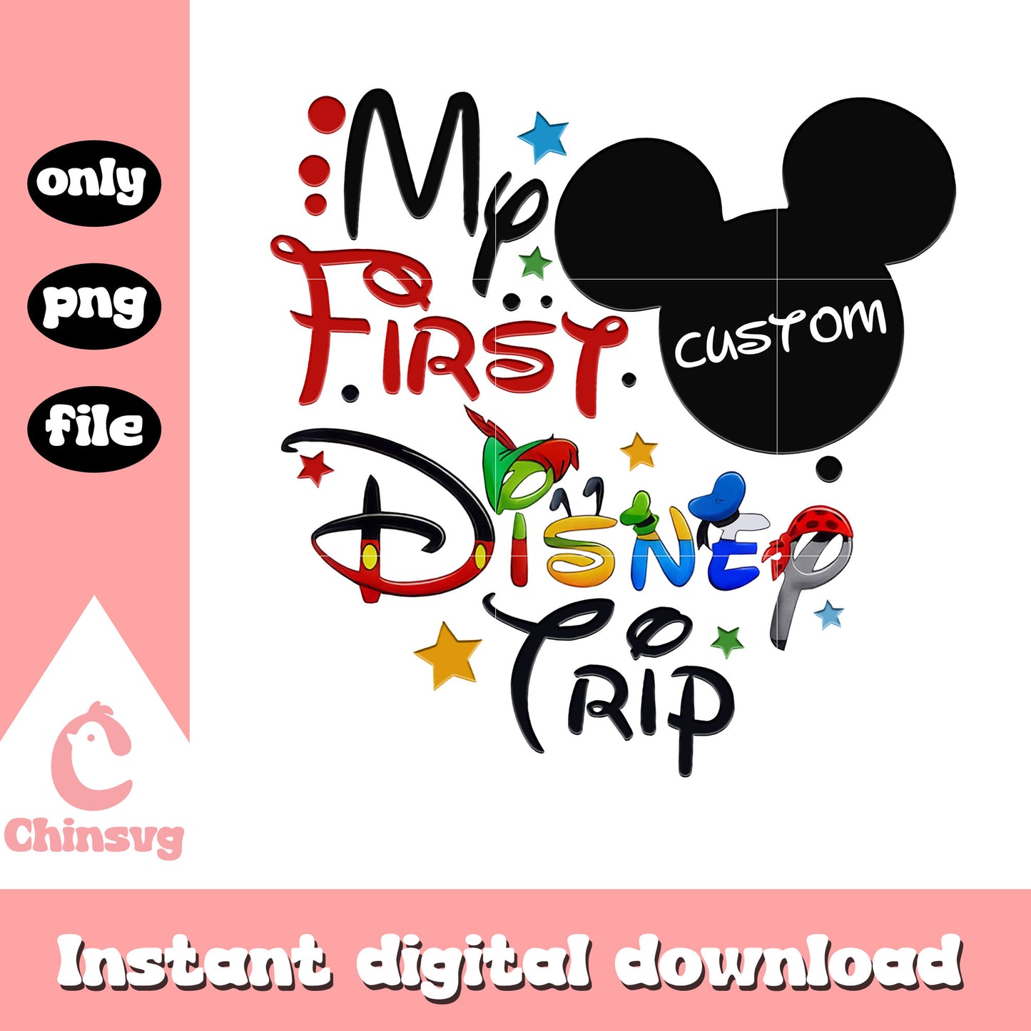 Mickey custom my first disney trip png, disney trip png, disney png