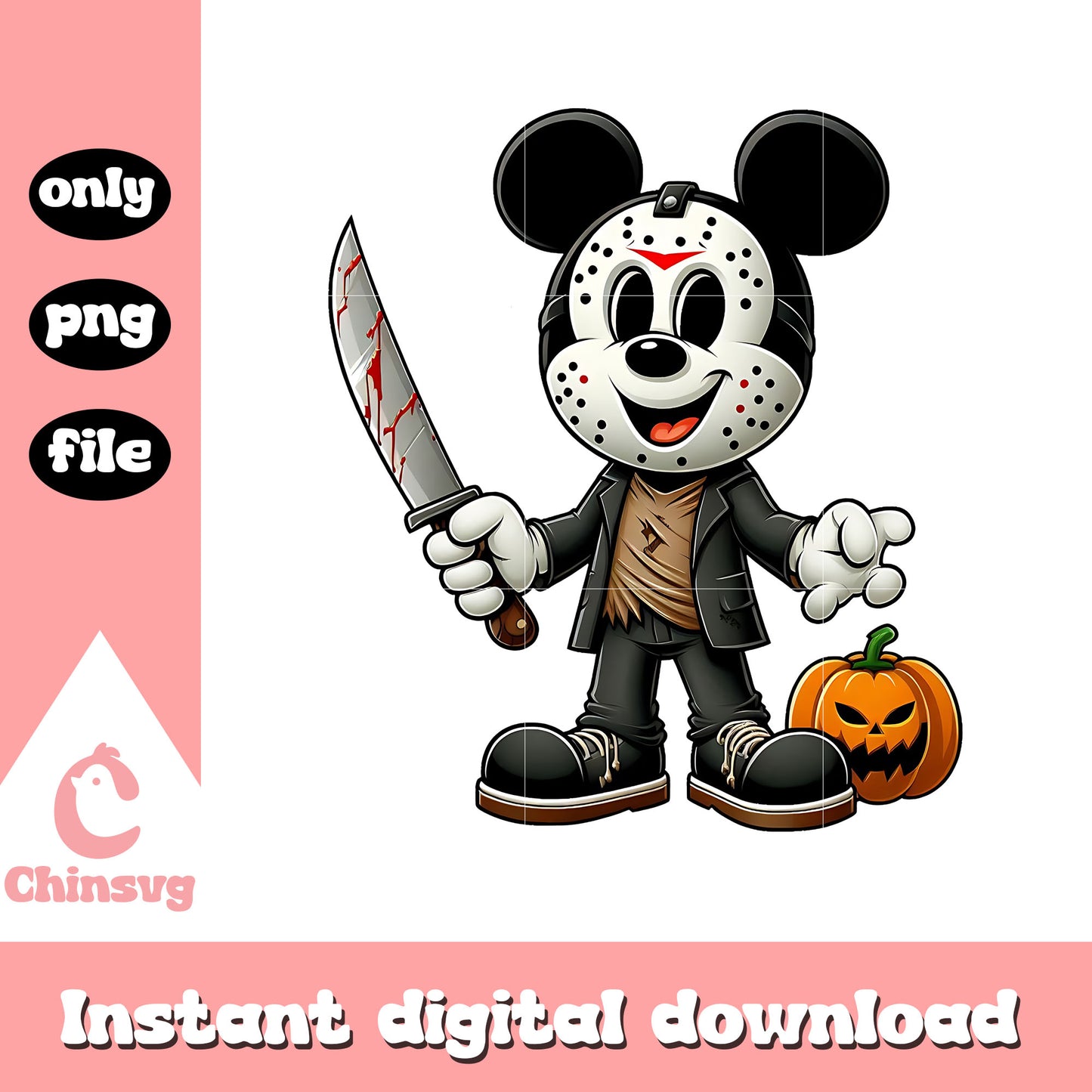 Mickey disney jason voorhees design png, disney halloween png