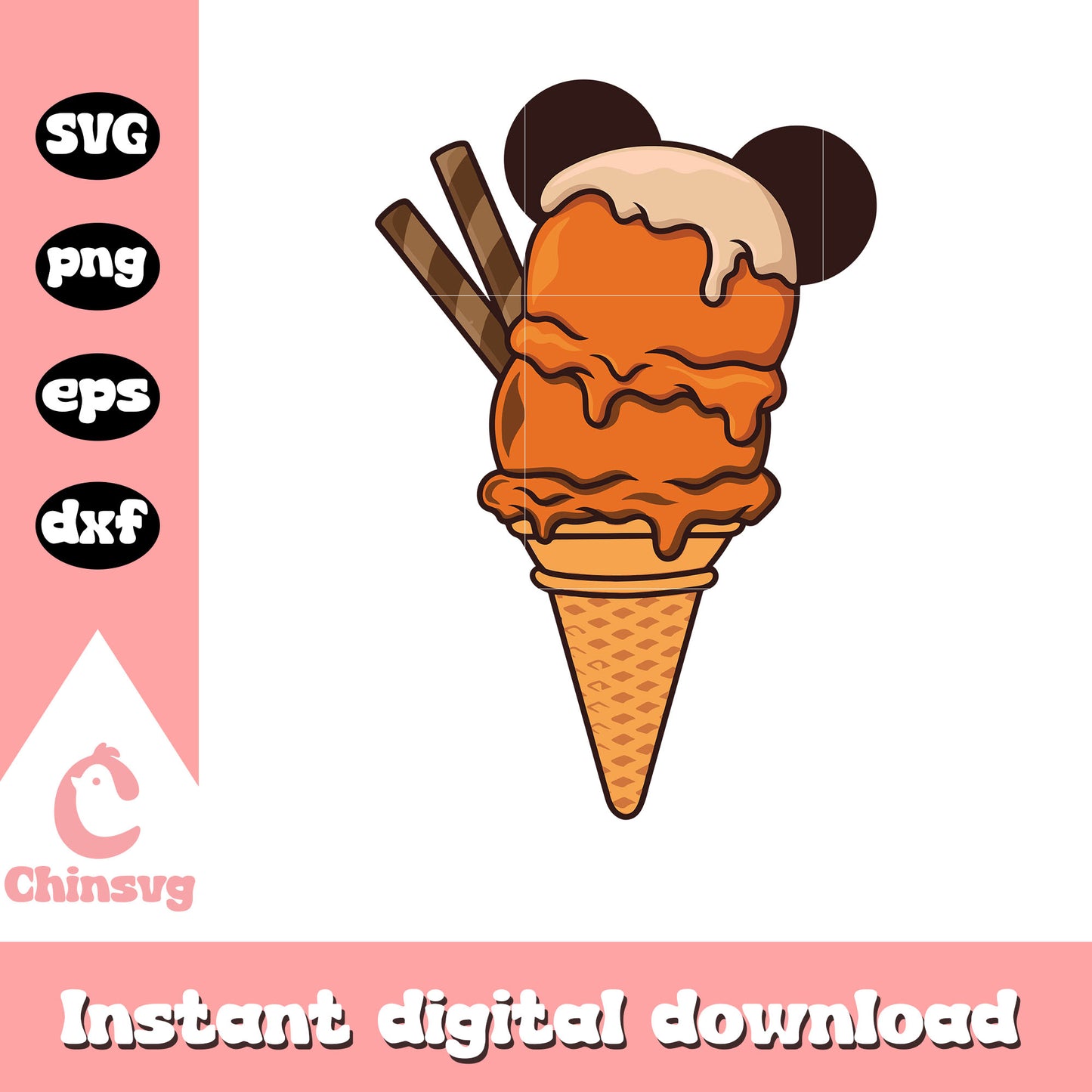 Mickey ears ice cream svg, mickey mosue ears svg, disney svg
