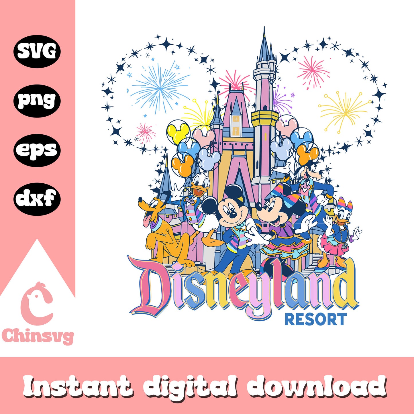 Mickey friends disneyland resort svg, disney castle svg, mickey mouse ears svg