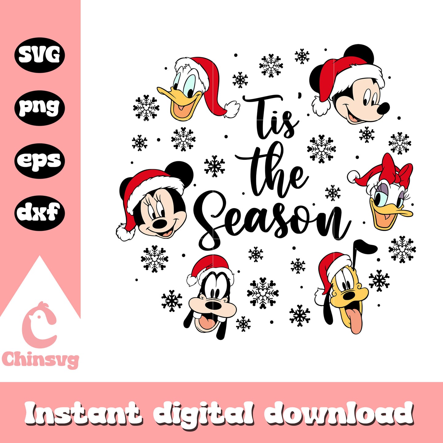 Mickey friends tis the season svg, mickey and friends christmas svg