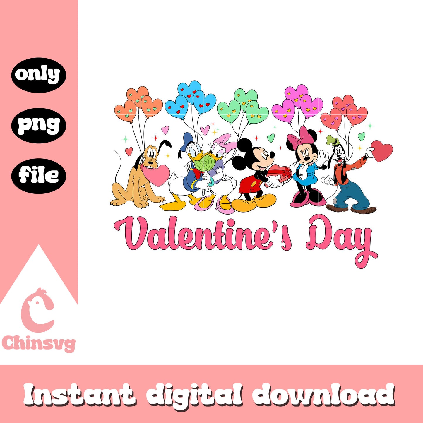 Mickey friends valentine's day png, mickey png, valentine's day png