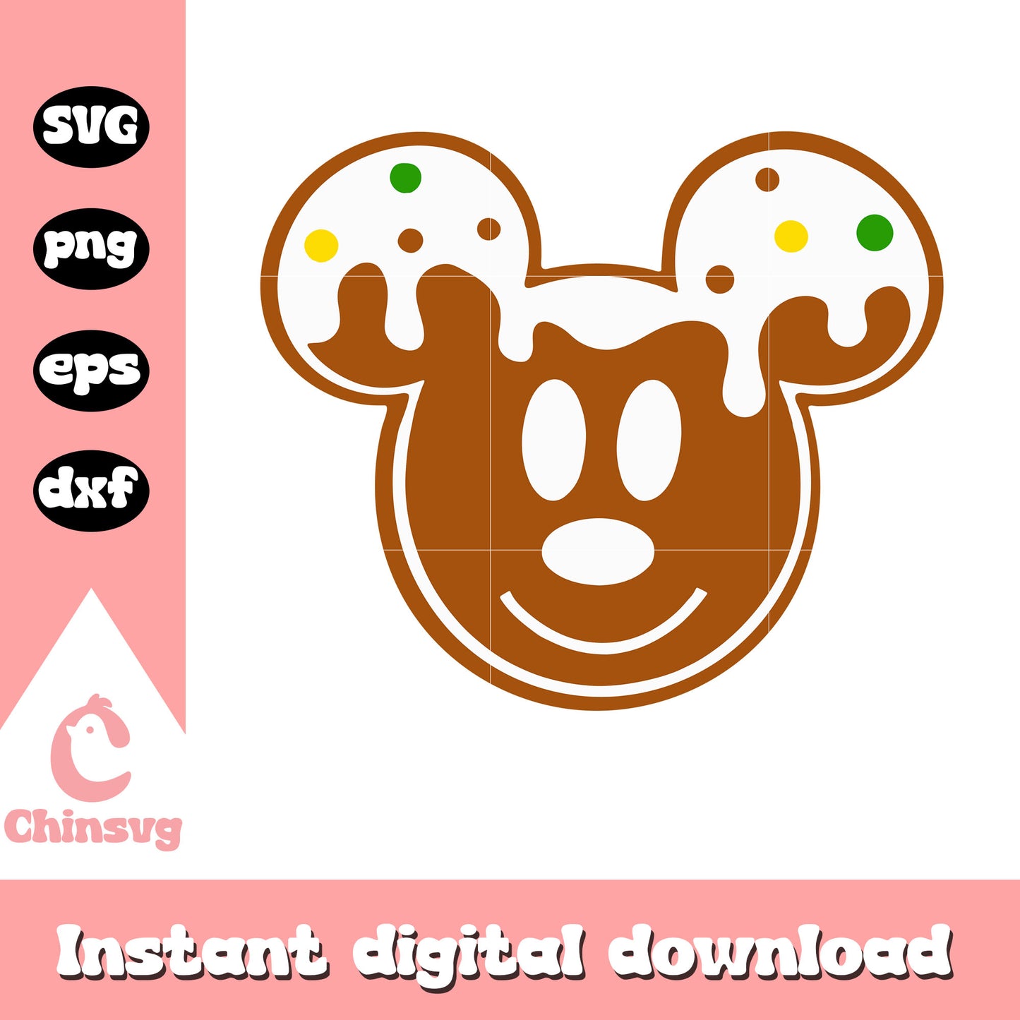 Mickey gingerbread men design svg, mickey's christmas svg