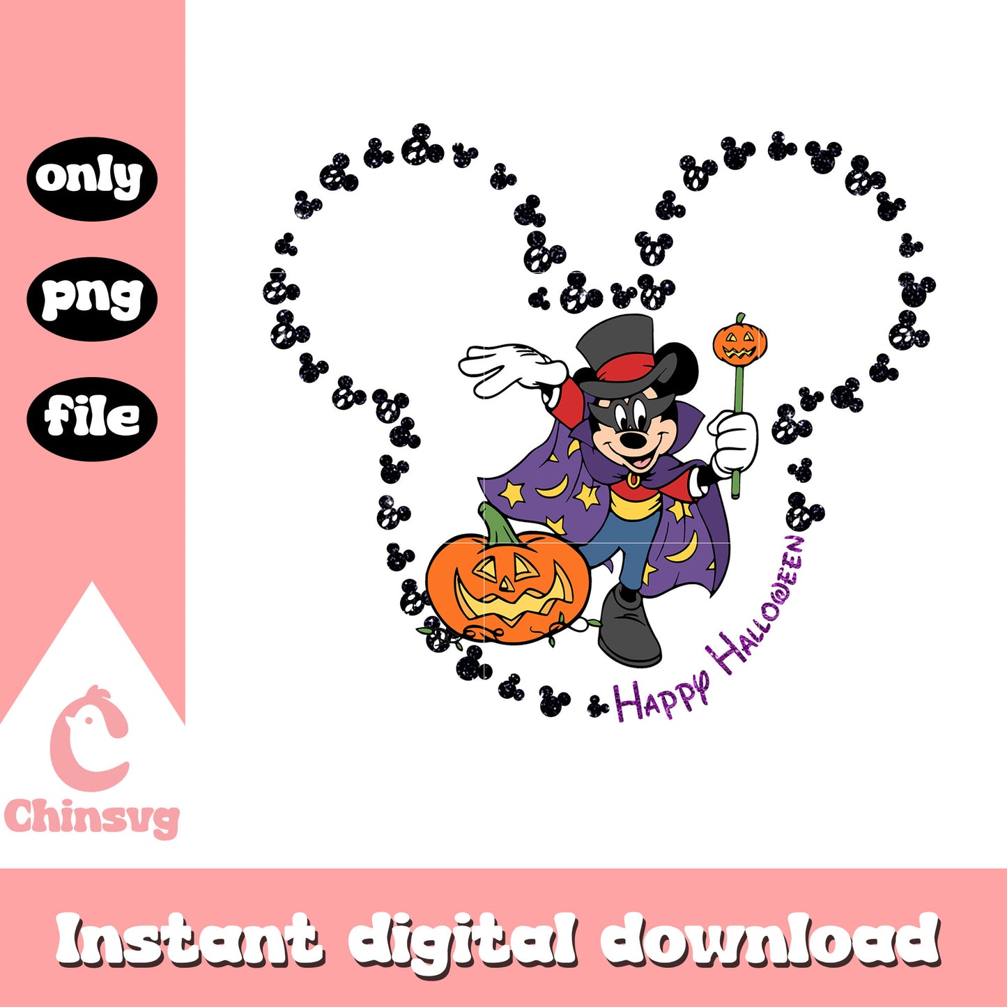 Mickey happy halloween png, mickey mouse png, haloween png
