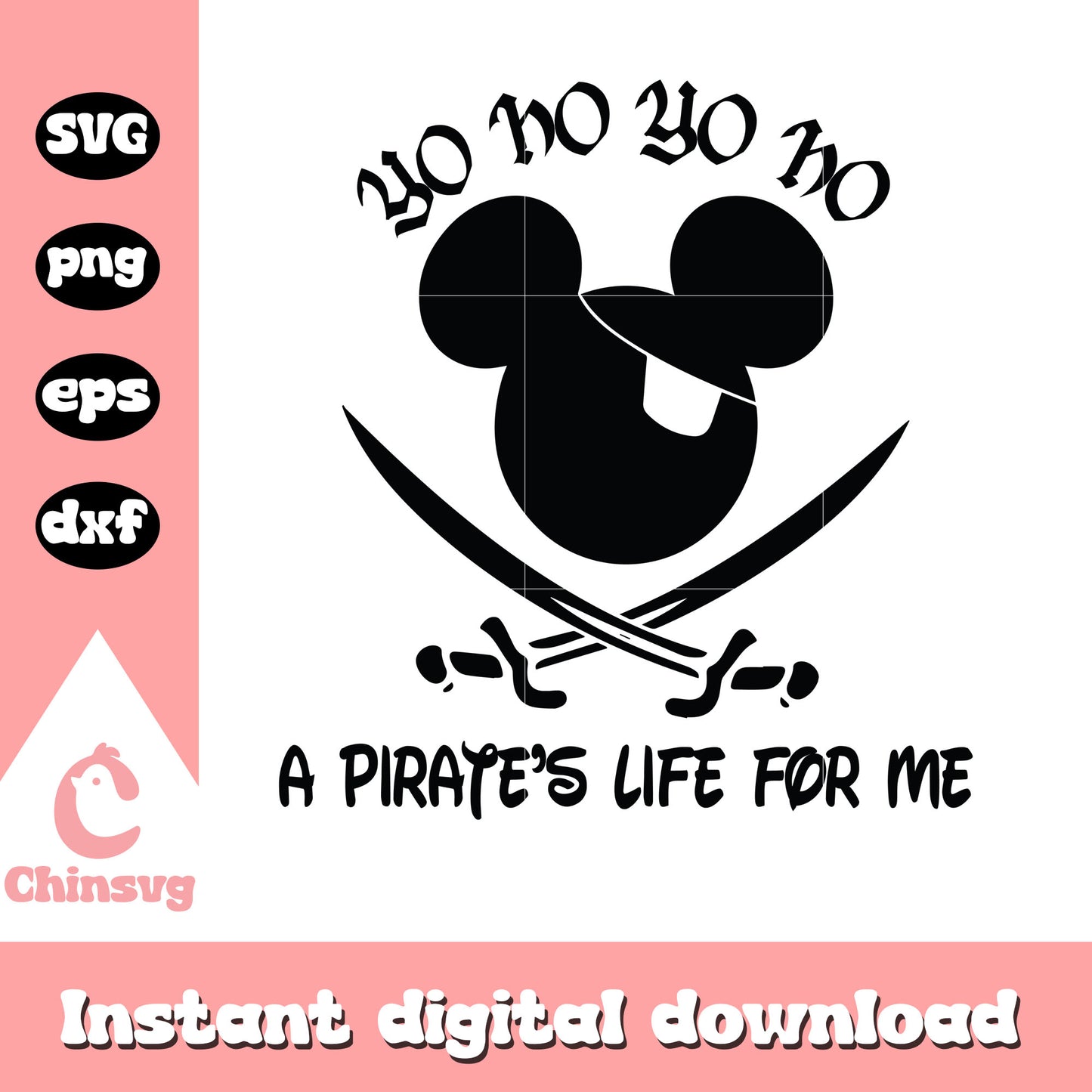Mickey head a pirate's life for me svg, mickey head svg, disney svg