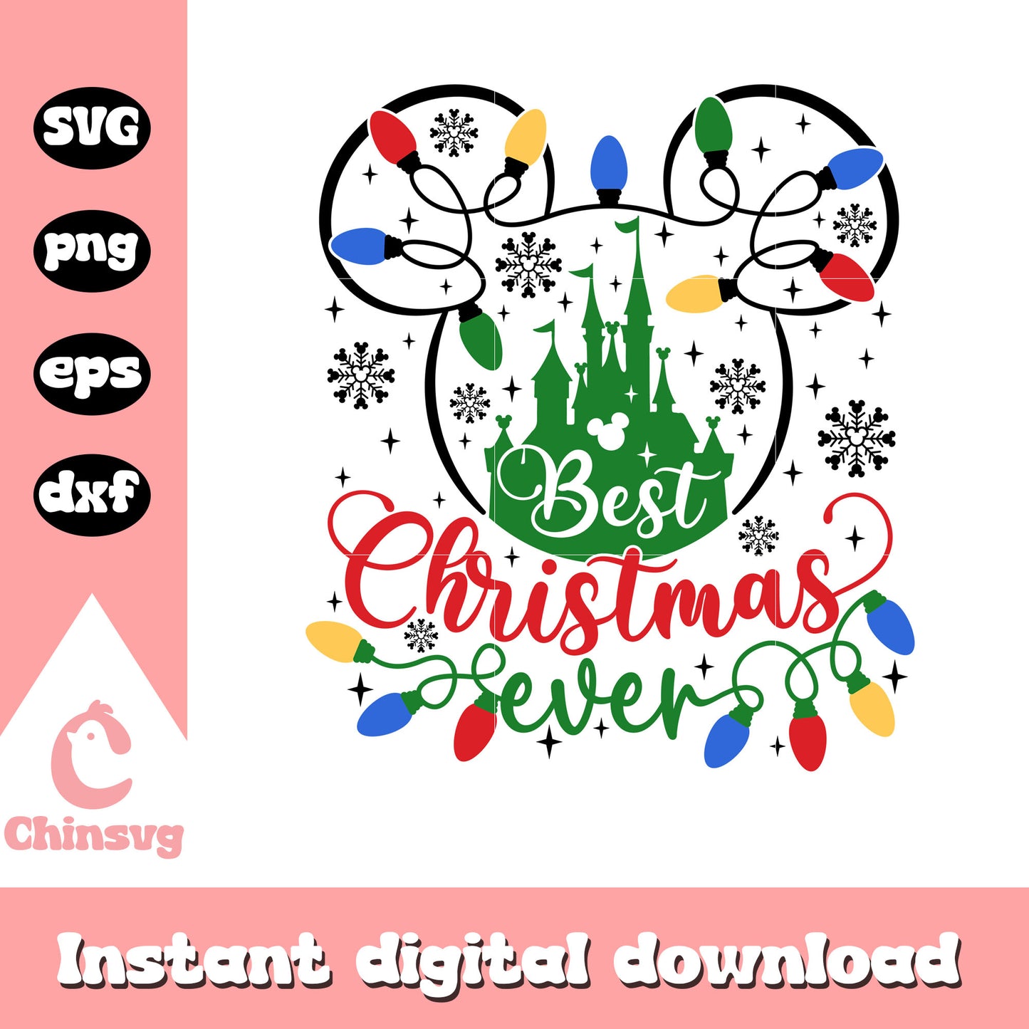 Mickey head best christmas eve svg, mickey mouse svg