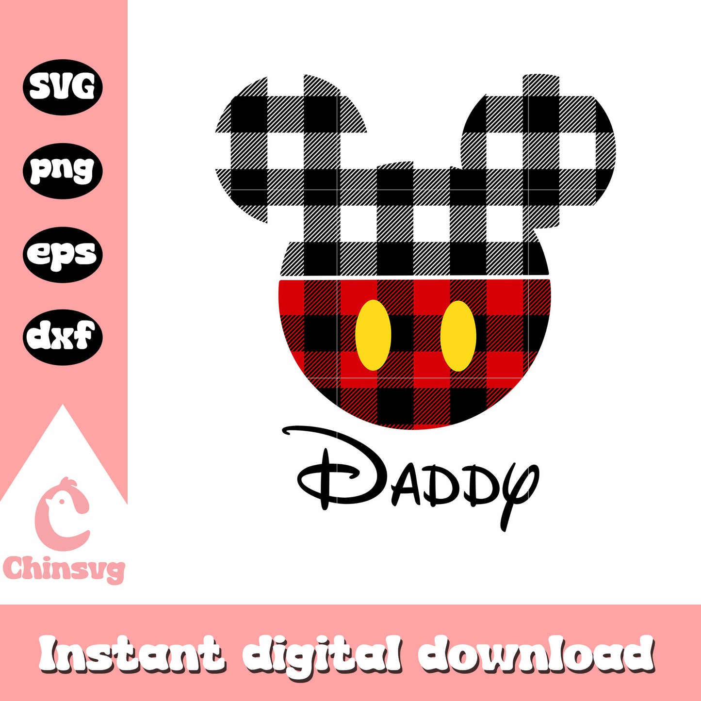 Mickey head daddy design svg, mickey mouse head svg, mickey mouse svg