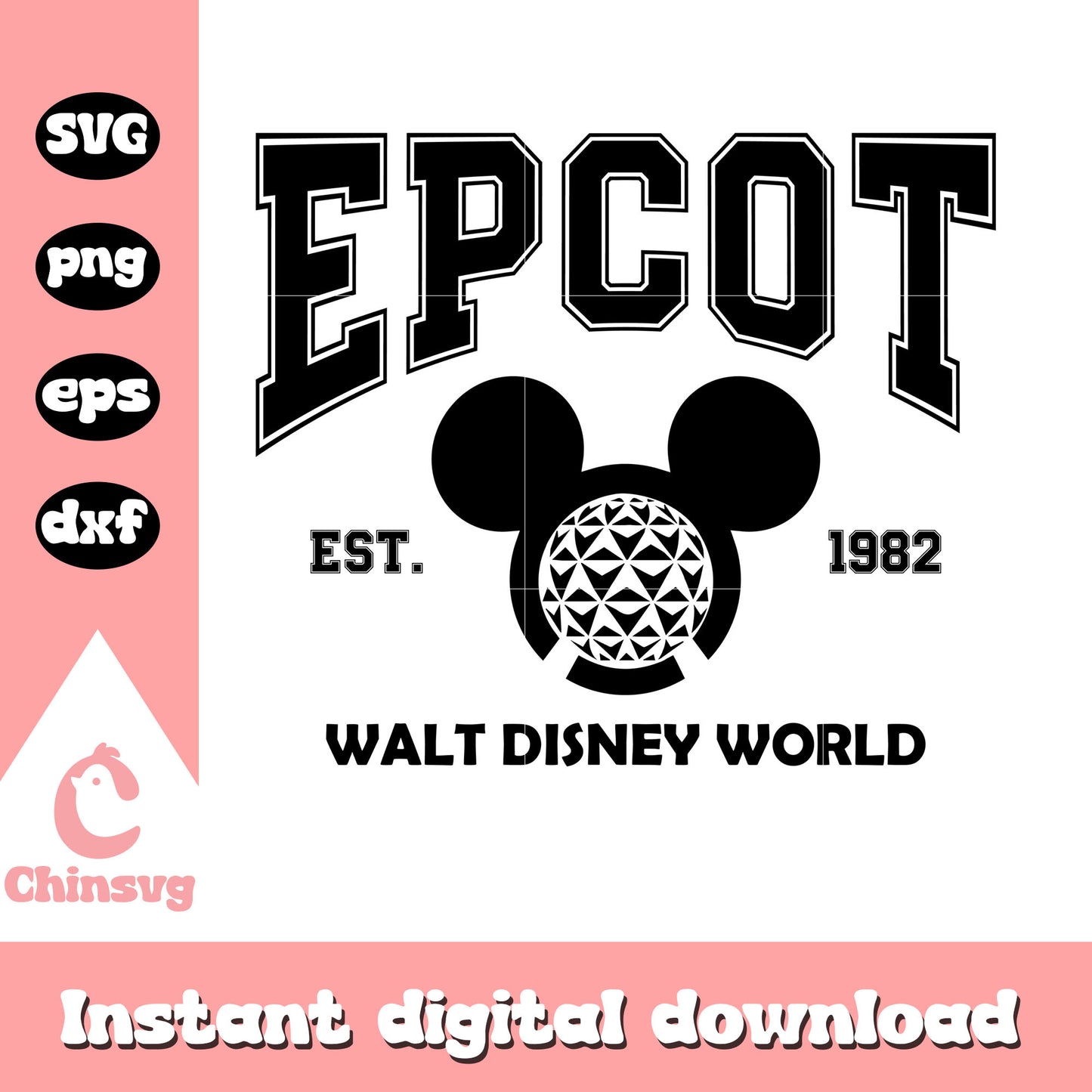 Mickey head epcot est 1998 svg, Mickey head svg, disney svg
