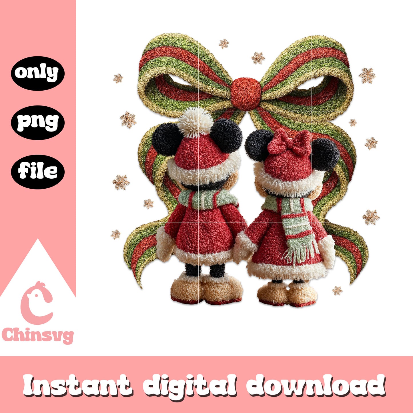 Mickey minnie christmas bow png, mickey and minnie png