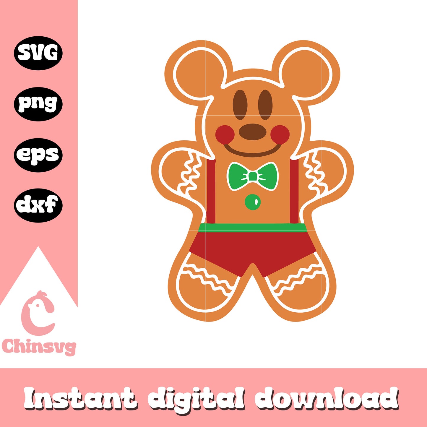 Mickey mouse gingerbread cookie design svg, mickey gingerbread svg