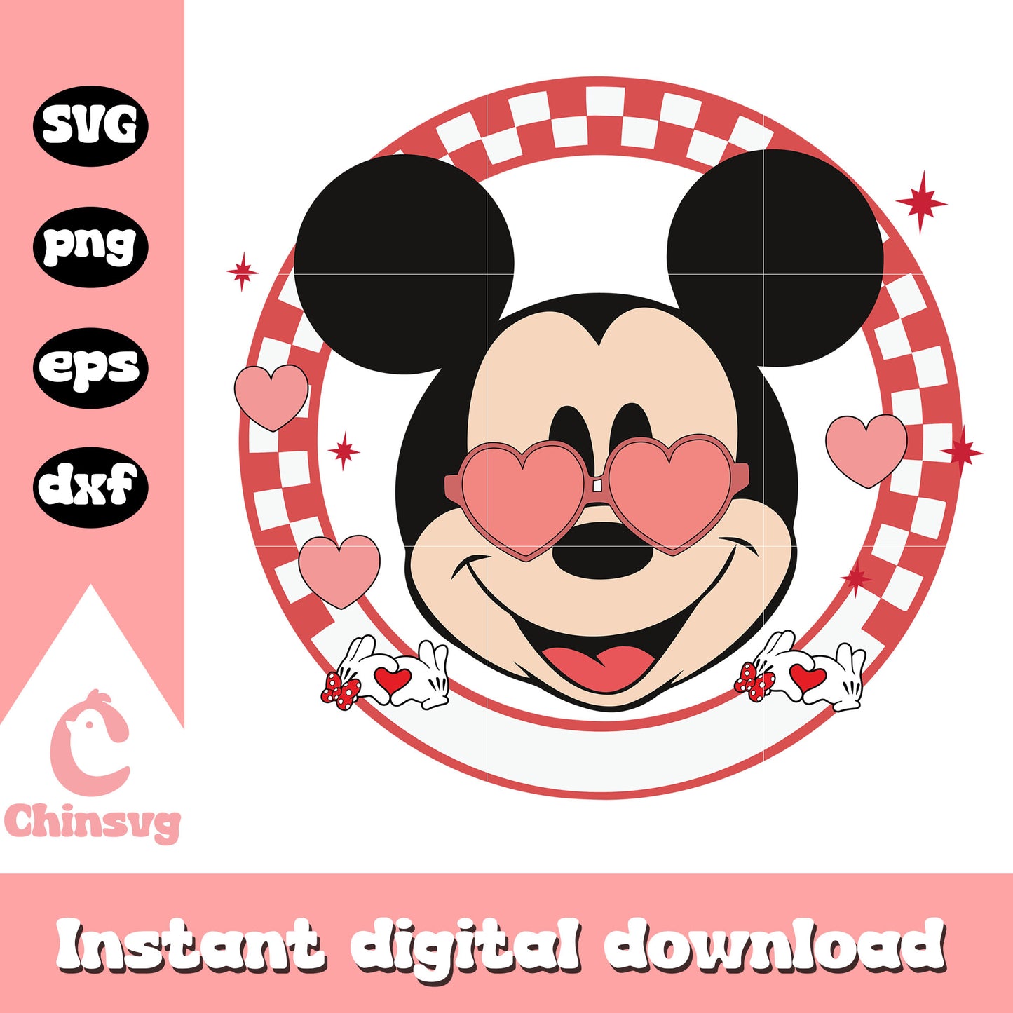 Mickey mouse glass valentine svg, mickey mouse svg, valentine svg