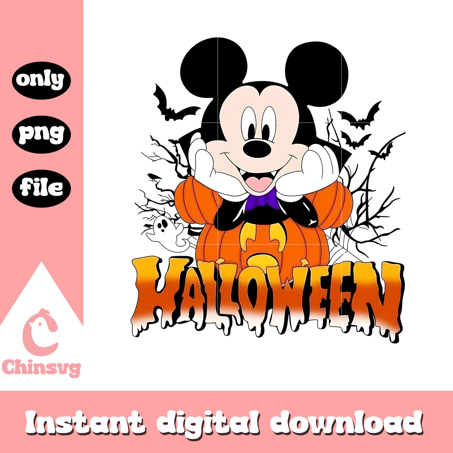 Mickey mouse happy halloween png, halloween png
