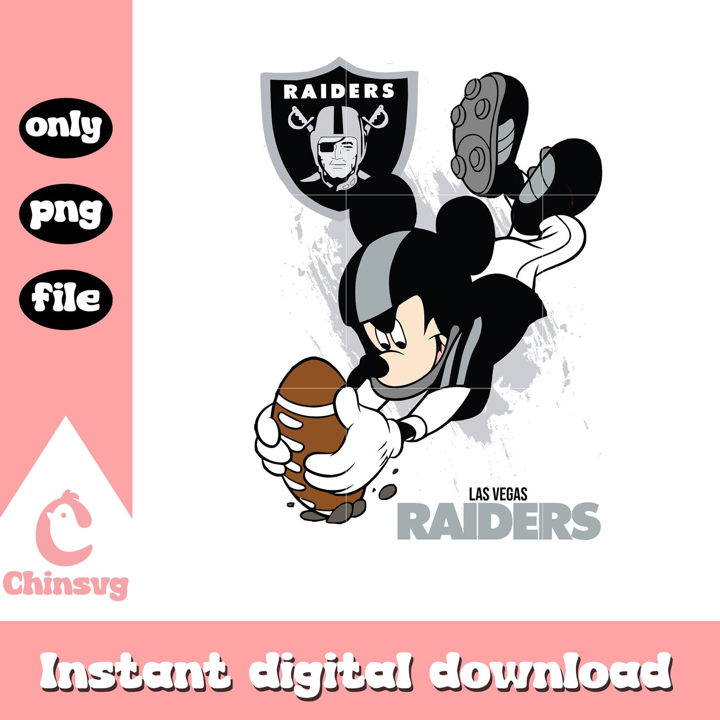 Mickey mouse on the las vegas raiders football team png, nfl png
