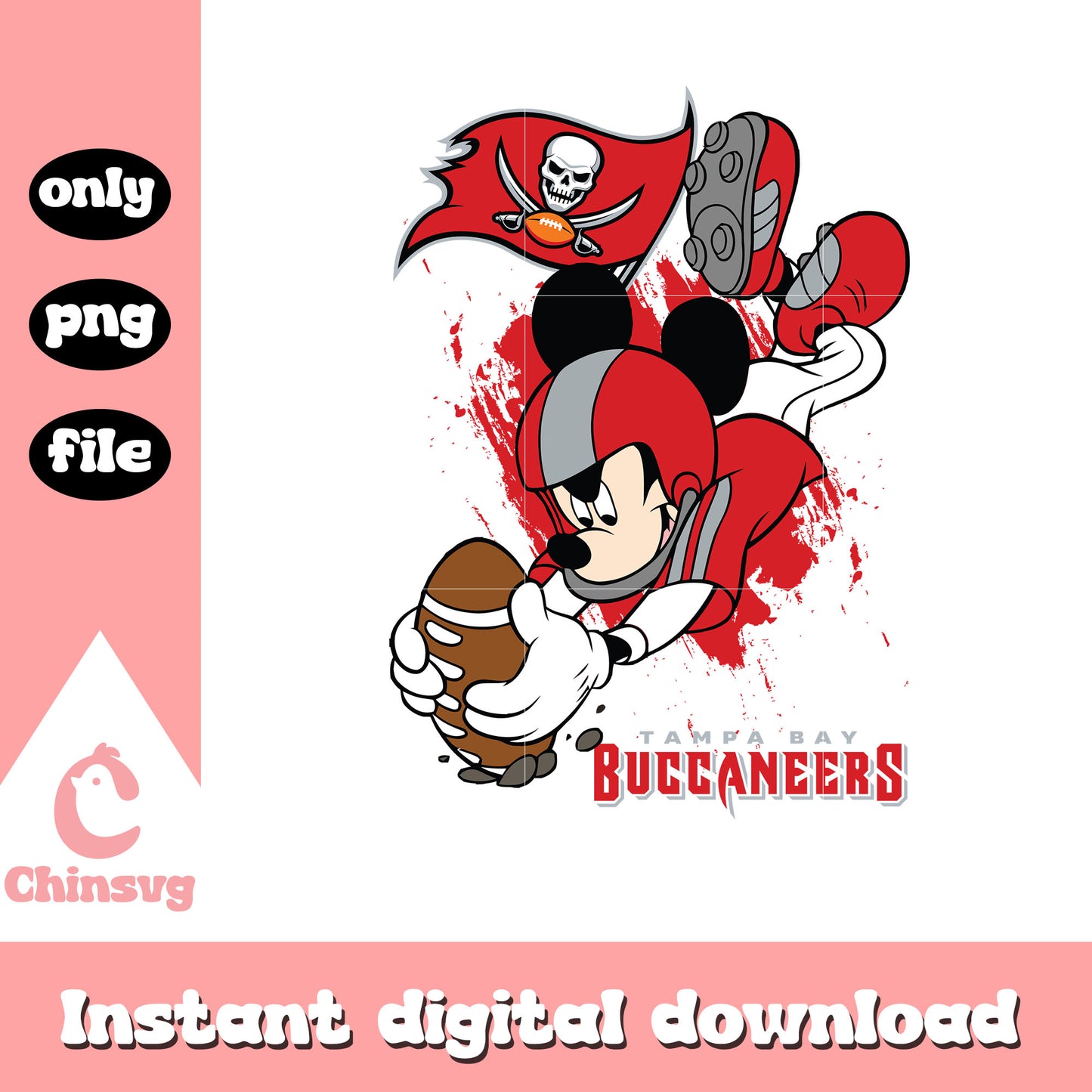 Mickey mouse on the tampa bay buccaneers football team png, nfl png