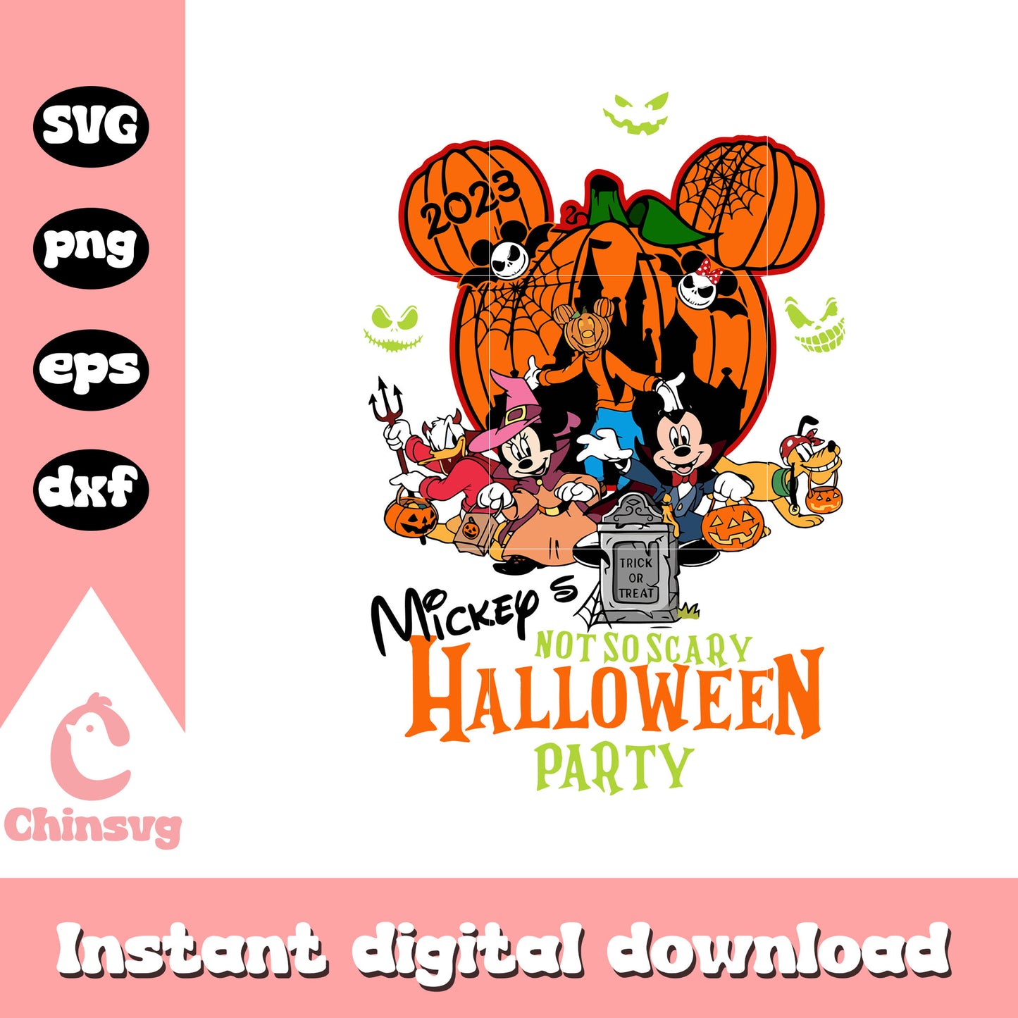 Mickey not so scary halloween party svg, halloween spirit svg, halloween party svg