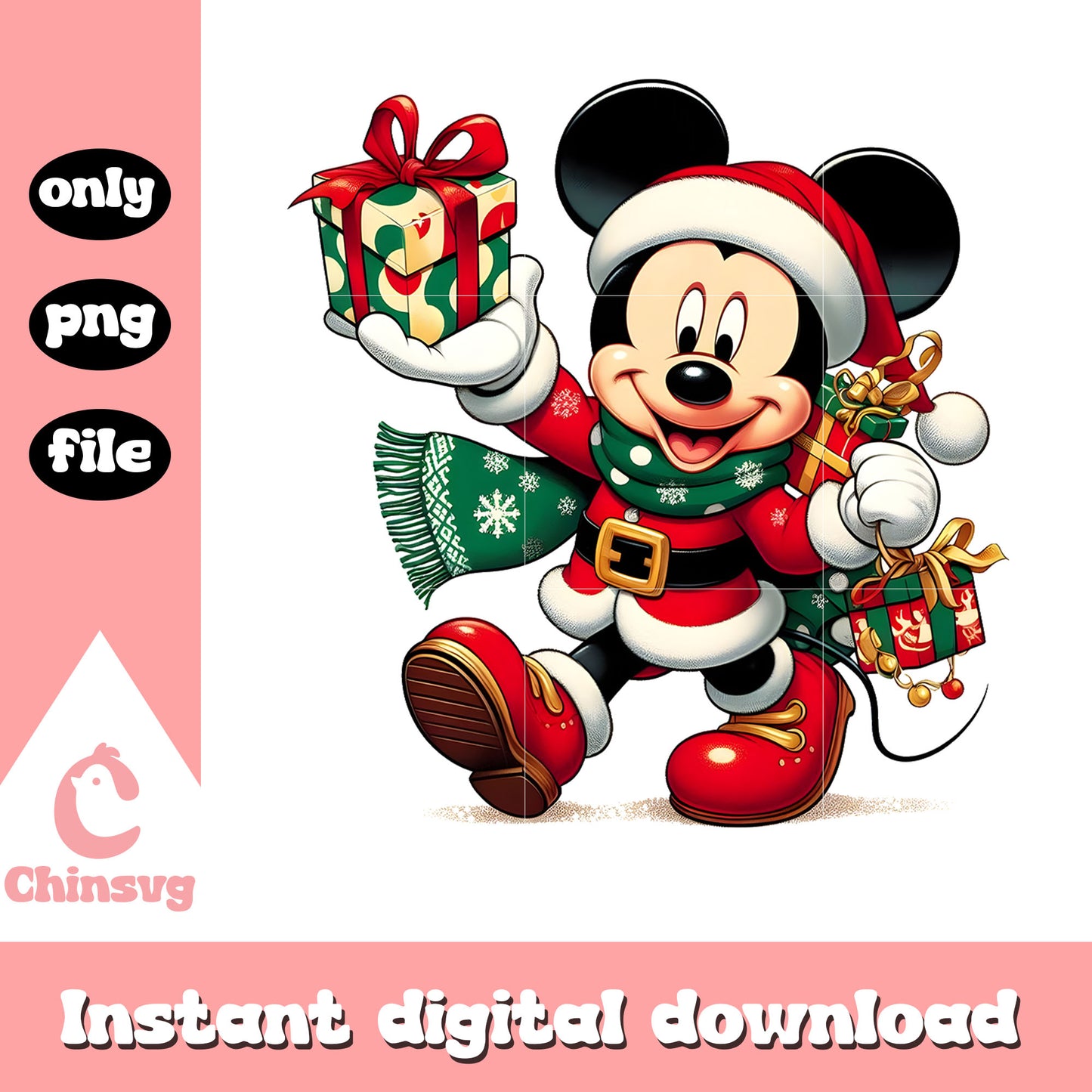 Mickey santa claus on christmas day png, mickey character png