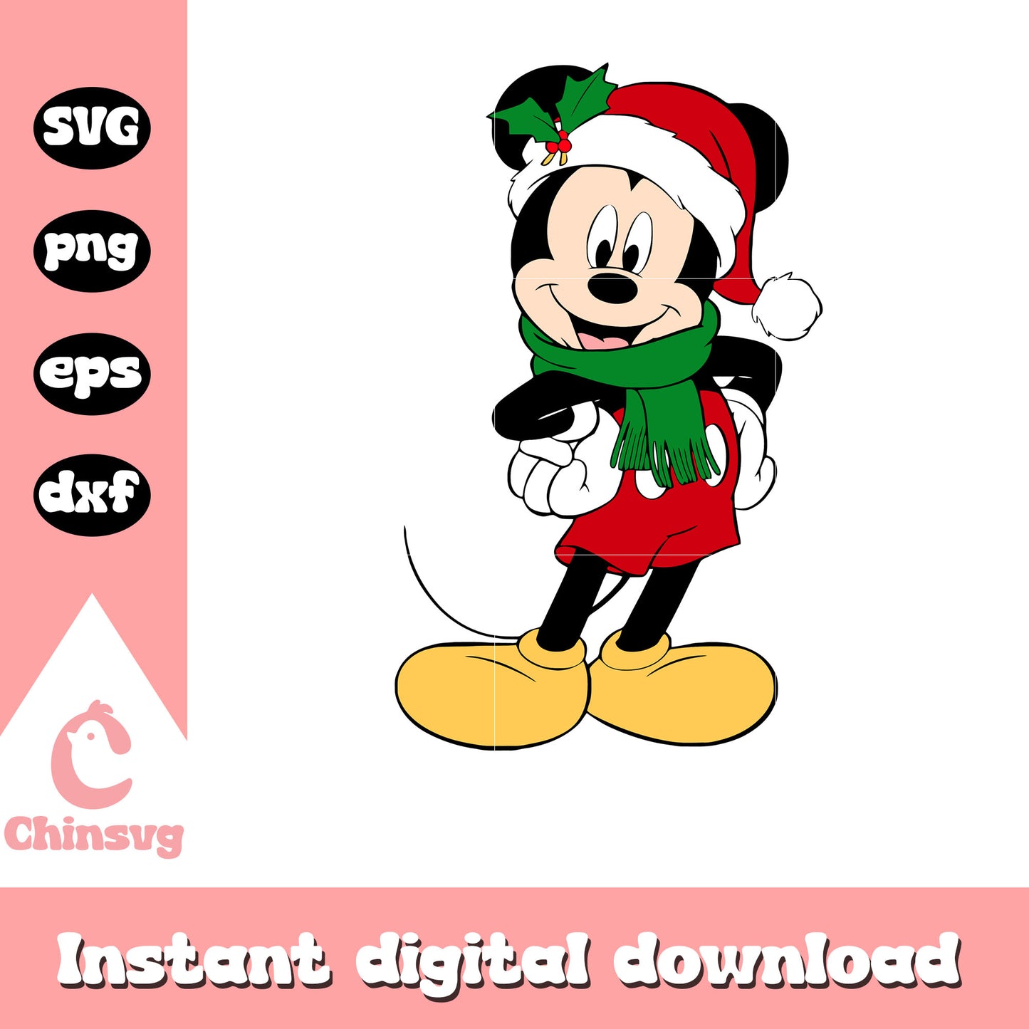 Mickey santa hat christmas svg, mickey mouse santa hat svg