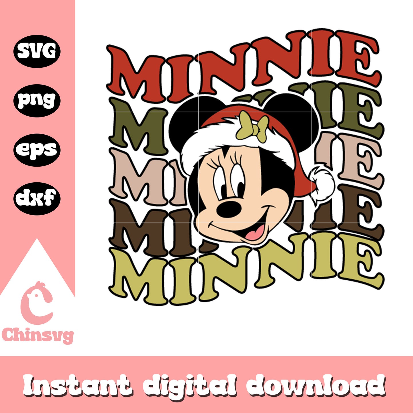 Mickey santa hat minnie wave font svg, mickey svg, wave font svg