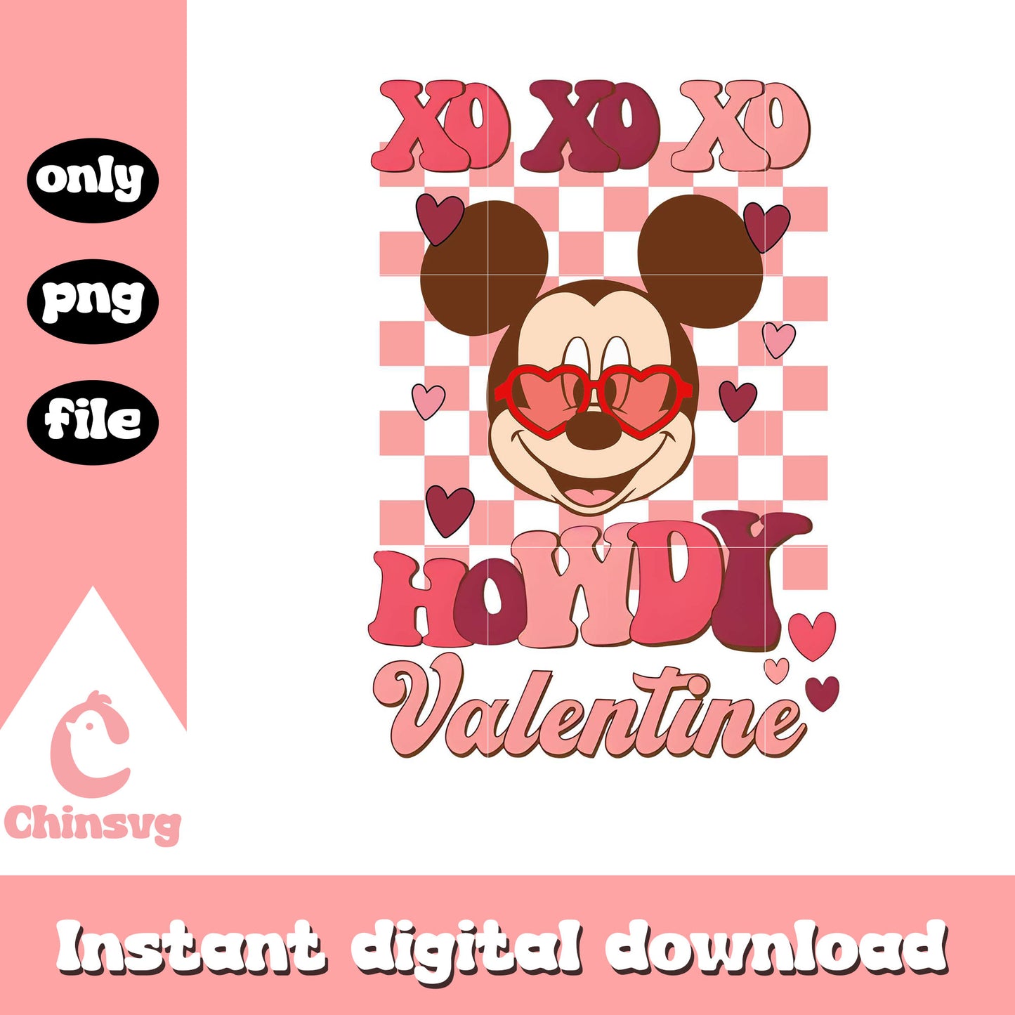 Mickey xoxo howdy valentine png, mickey mouse characters png