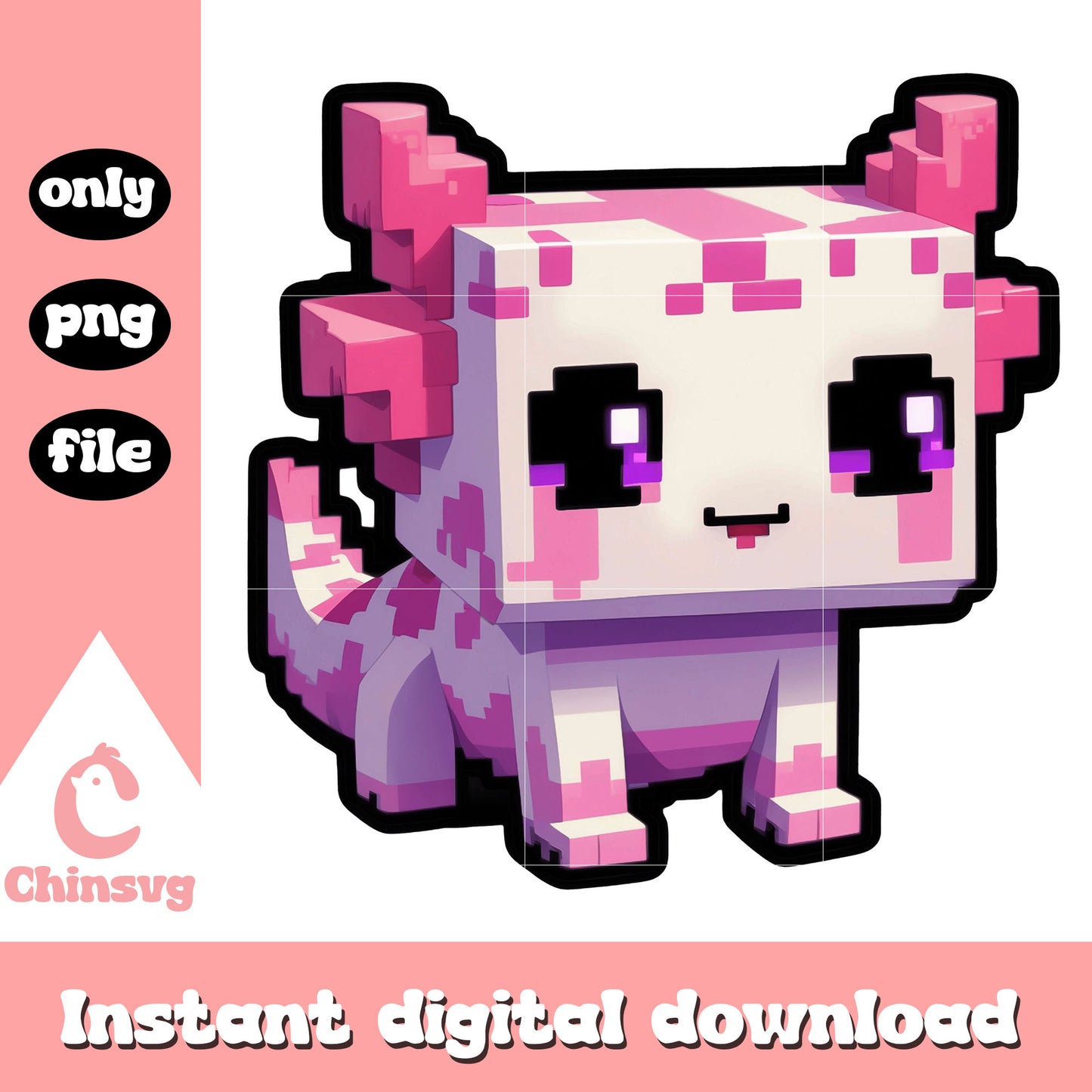 Minecraft axolotl dimension design png, axolotl minecraft png