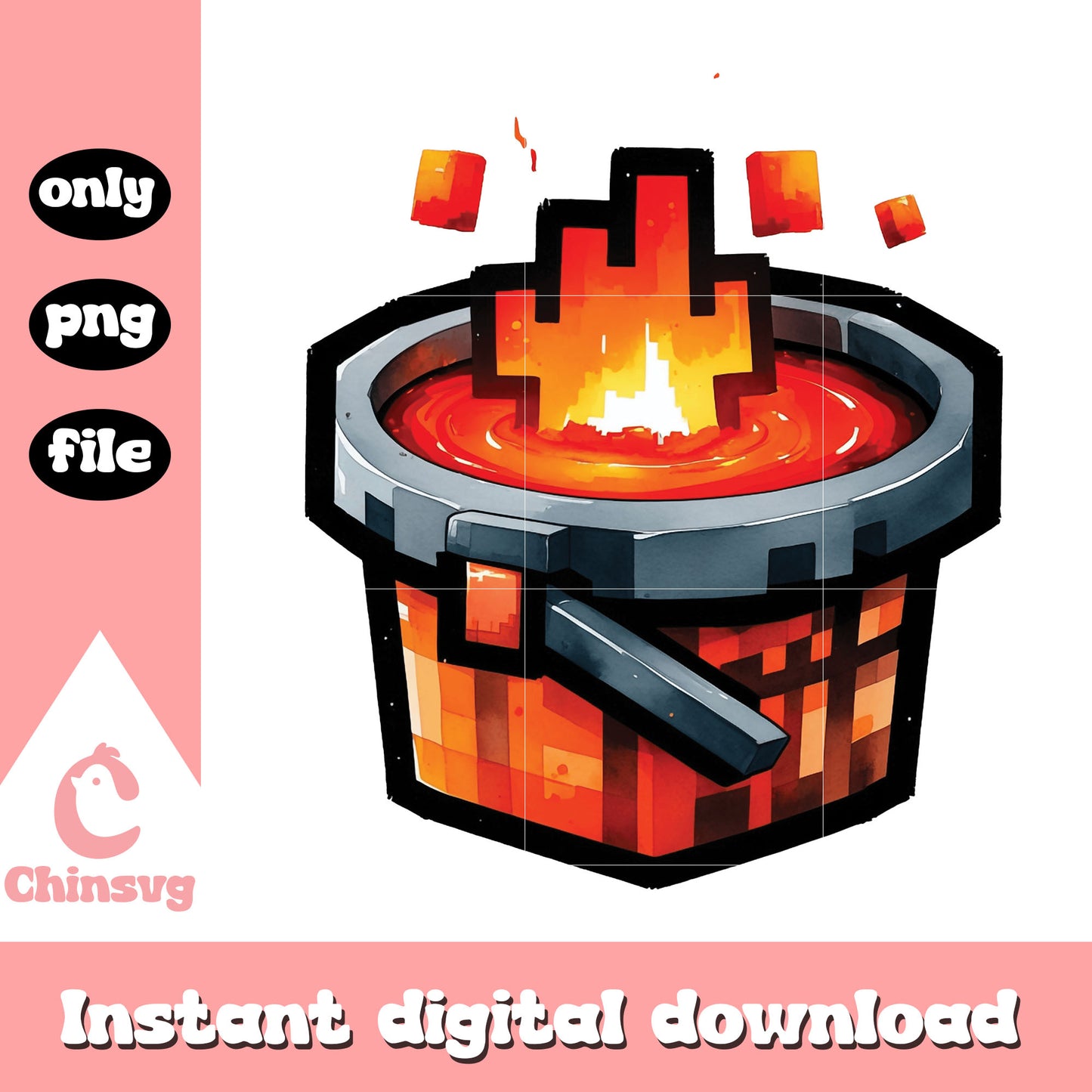 Minecraft lava bucket design png, minecraft lava png, minecraft png