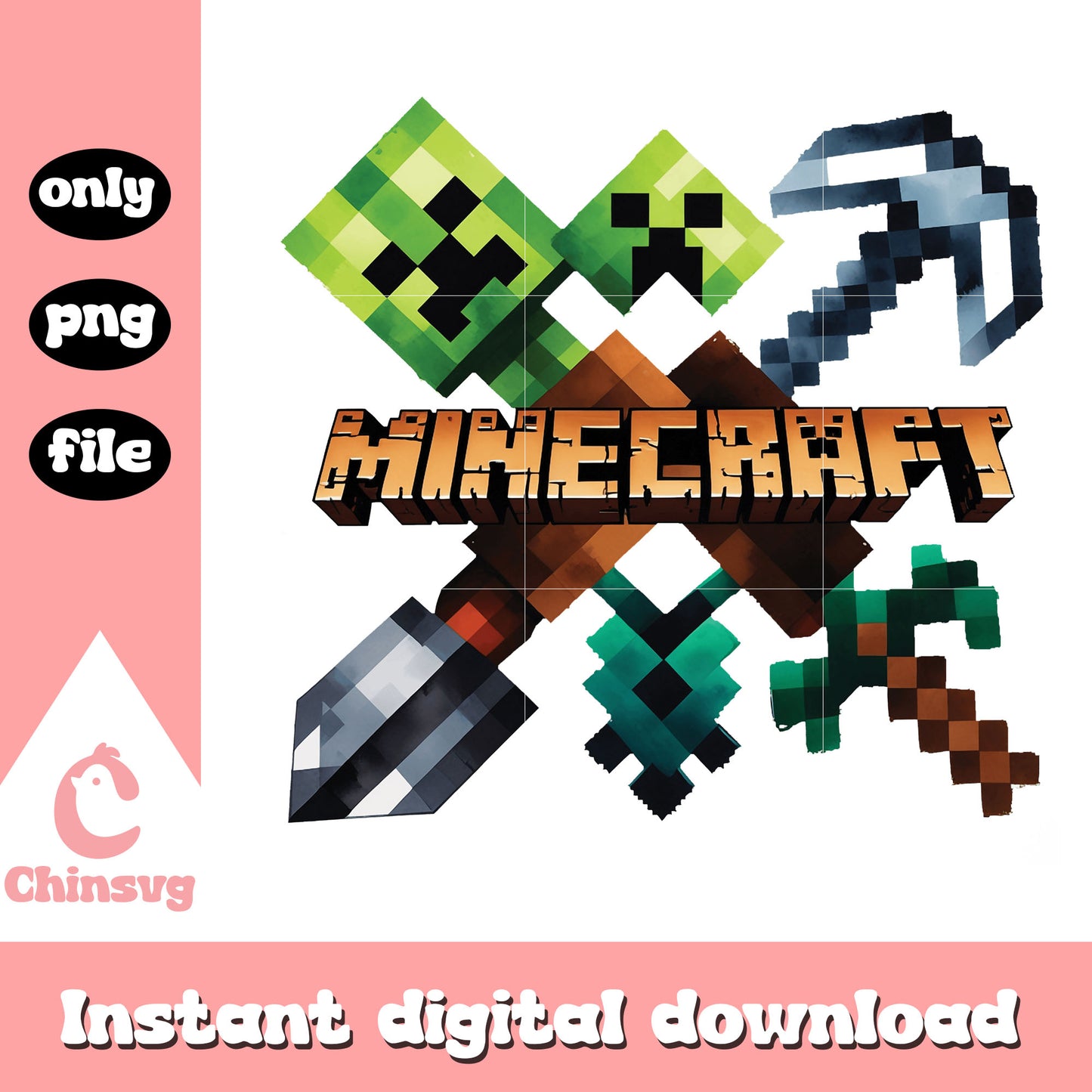 Minecraft monster logo design png, minecraft logo png, minecraft png