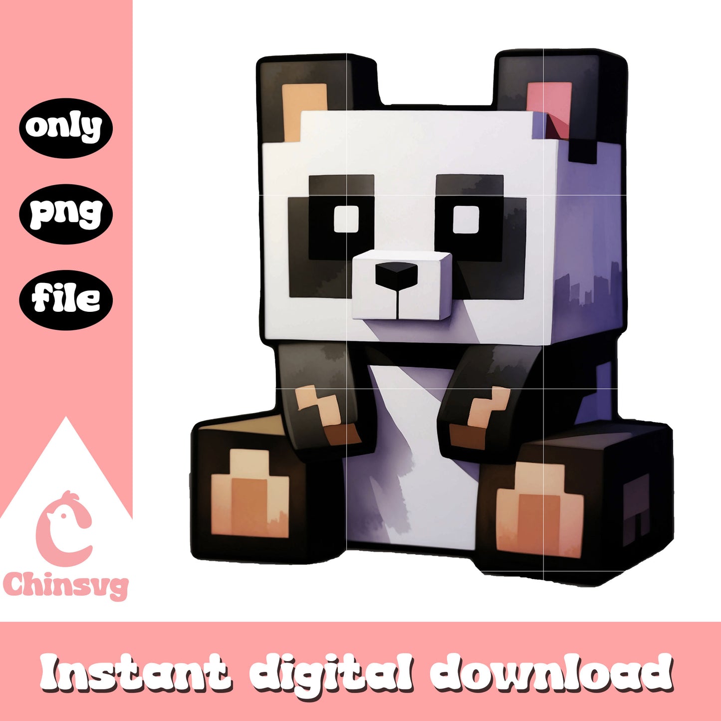 Minecraft panda design png, panda minecraft png, minecraft png