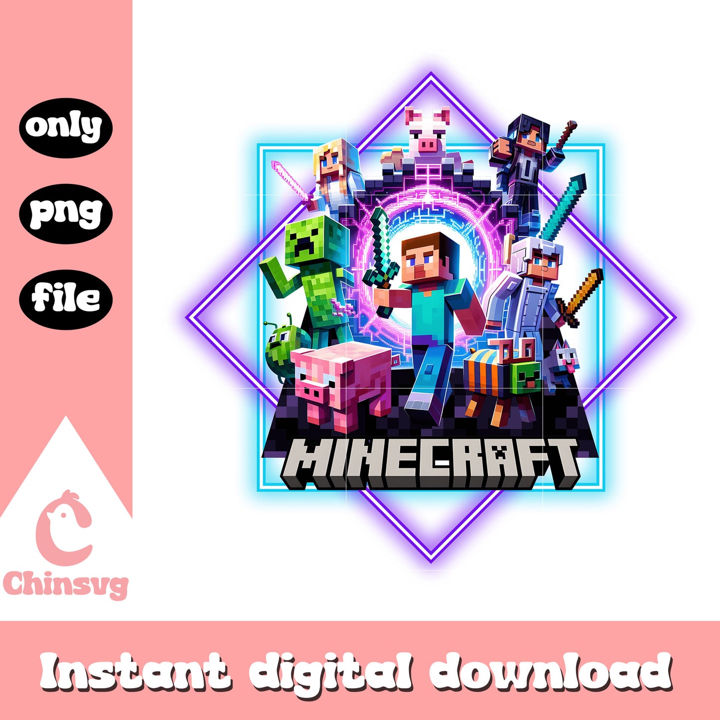 Minecraft team logo design png, logo minecraft png, minecraft png