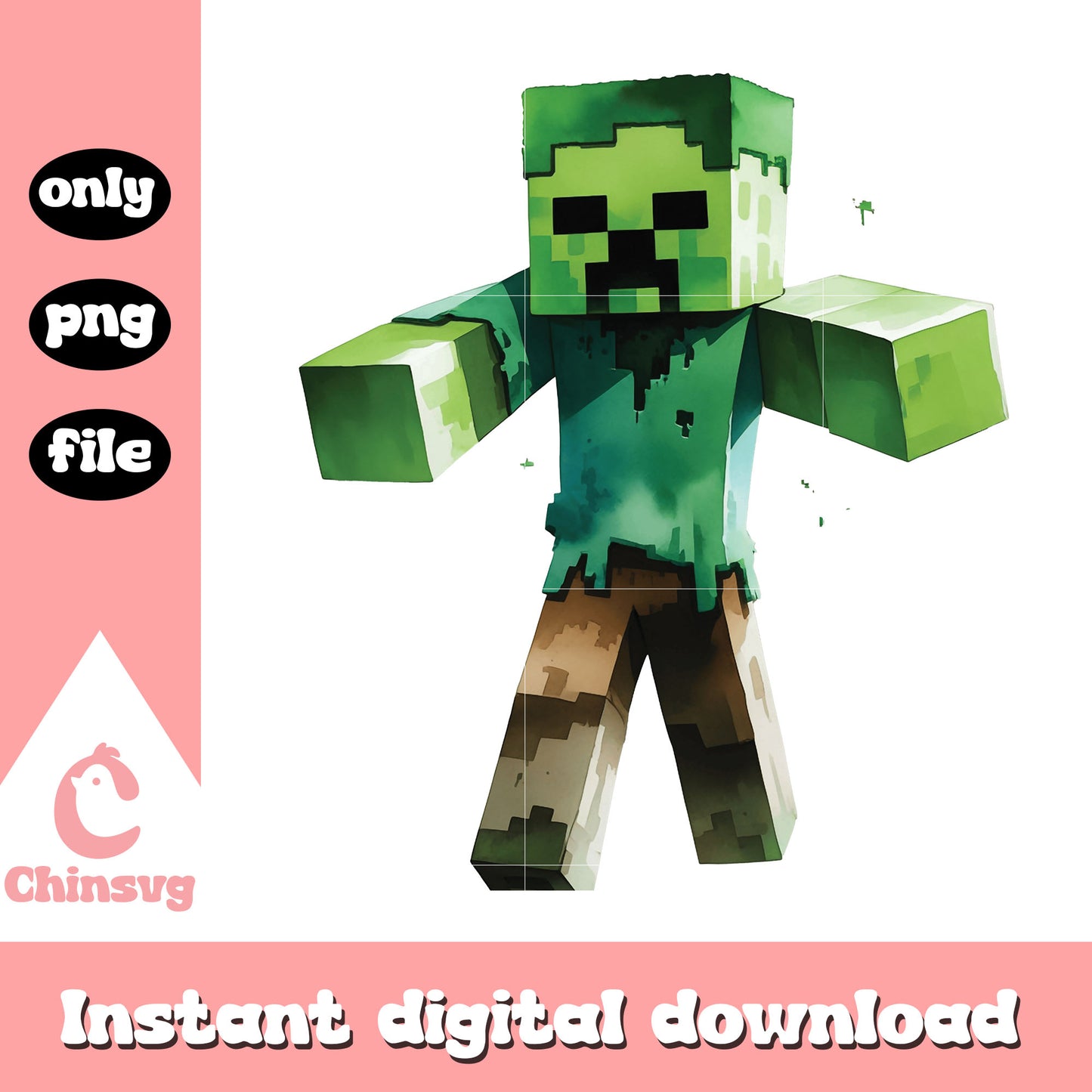 Minecraft zombie creeper design png, minecraft monster png