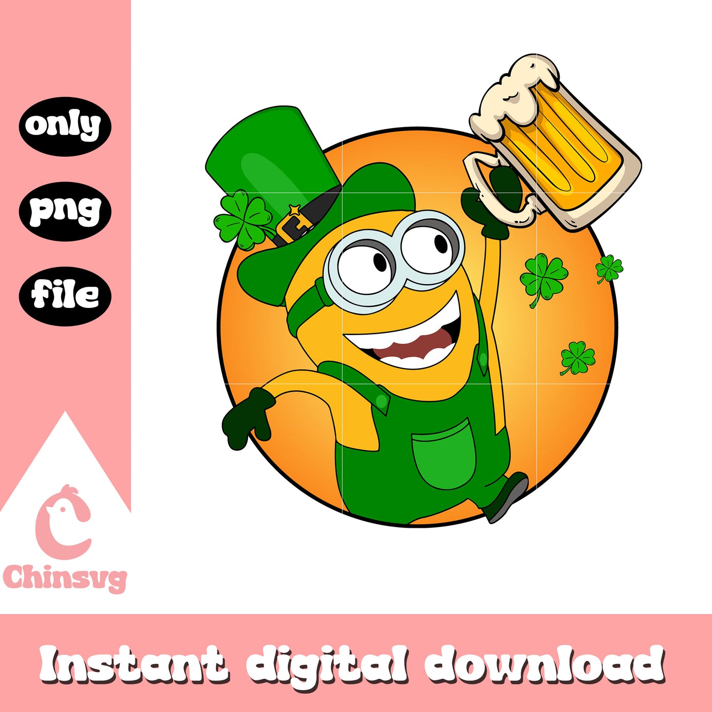 Minion character patrick beer png, happy saint patricks day png