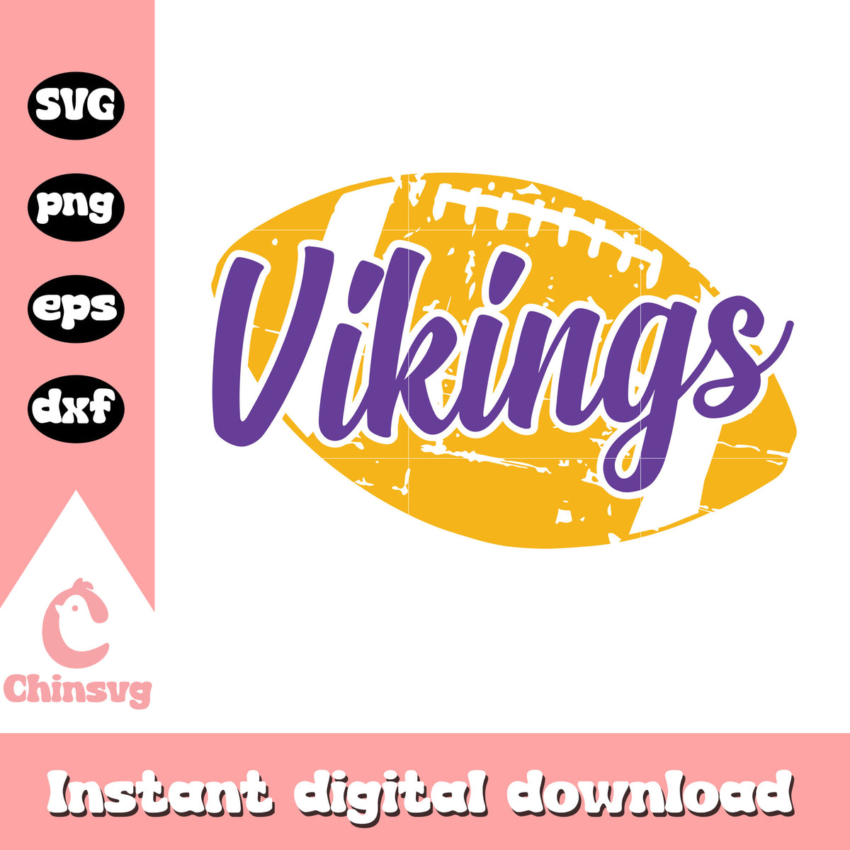 Minnesota vikings nfl ball logo svg, nfl football minnesota vikings svg