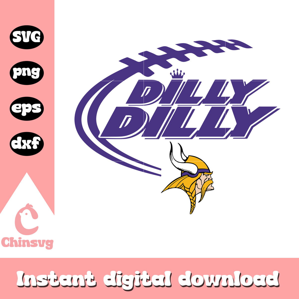 Minnesota vikings nfl dilly dilly svg, minnesota vikings nfl football svg