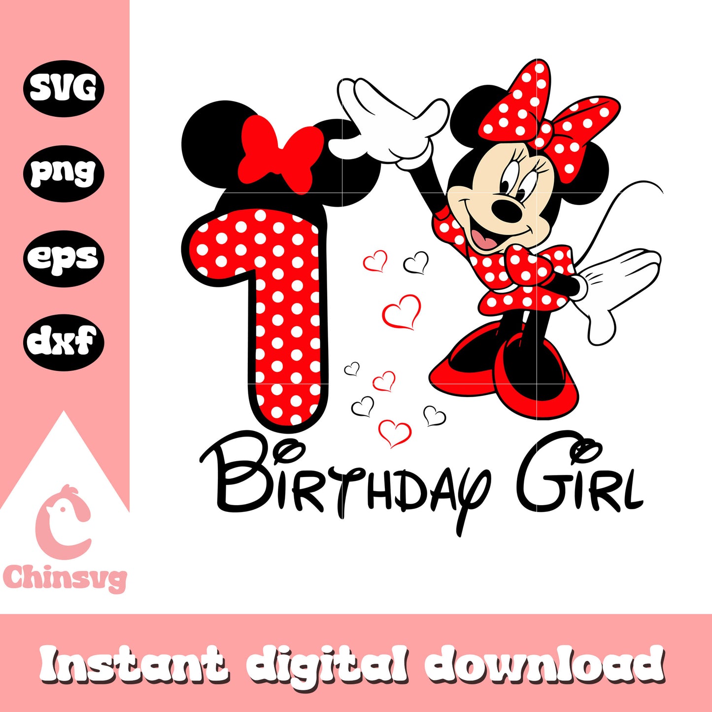 Minnie 1st birthday girl svg, Minnie mouse svg, minnie mouse birthday svg