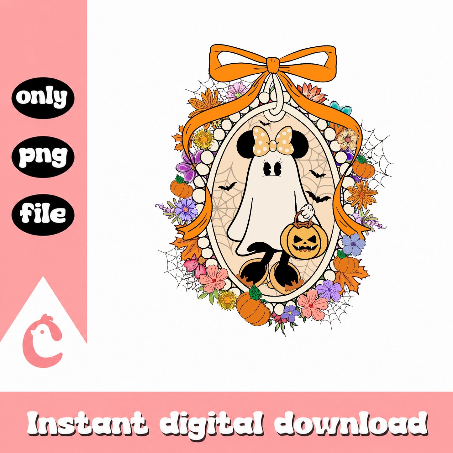 Minnie Mouse Ghost Halloween PNG, Disney Halloween PNG, Spooky Ghost PNG