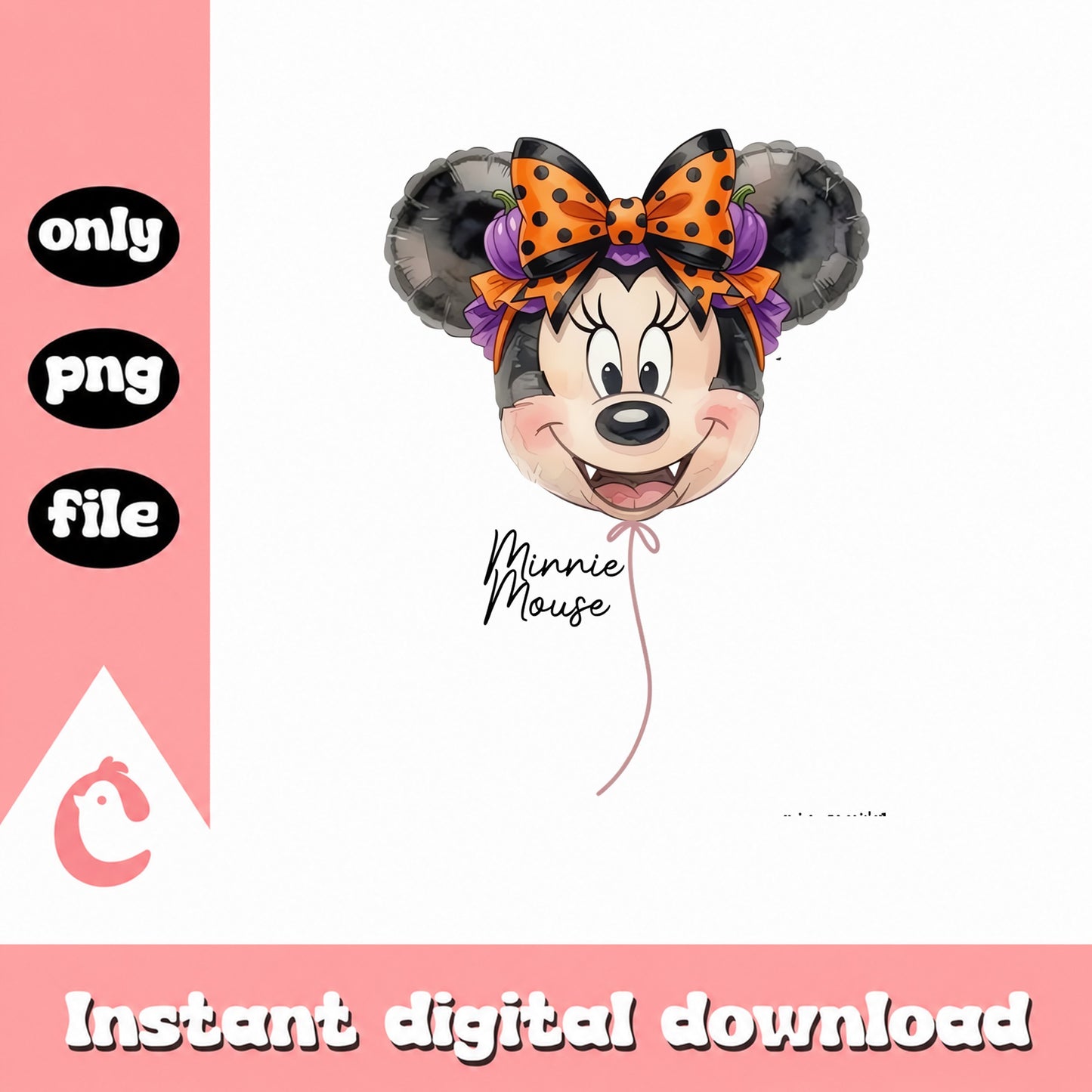 Minnie Mouse Halloween Balloon PNG, Disney Halloween, PNG File