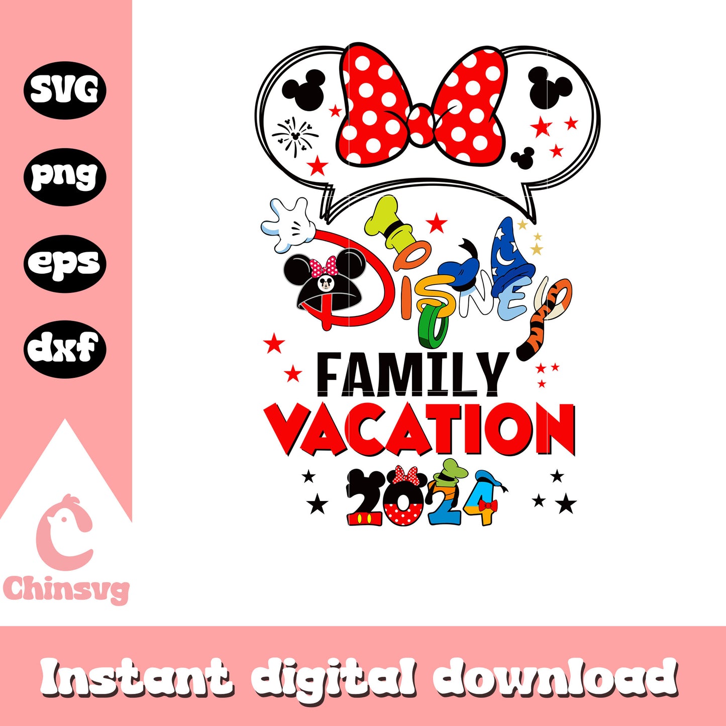 Minnie disney family vacation 2014 svg, minnie mouse ears svg