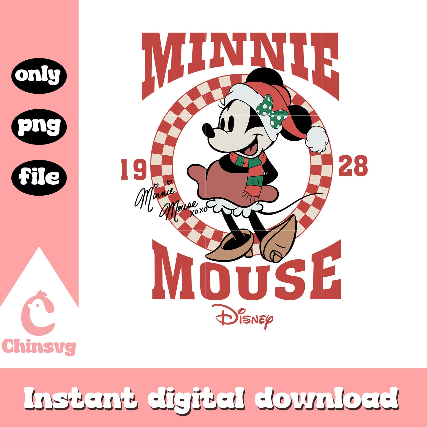 Minnie mouse santa 1928 christmas png, christmas minnie mouse png
