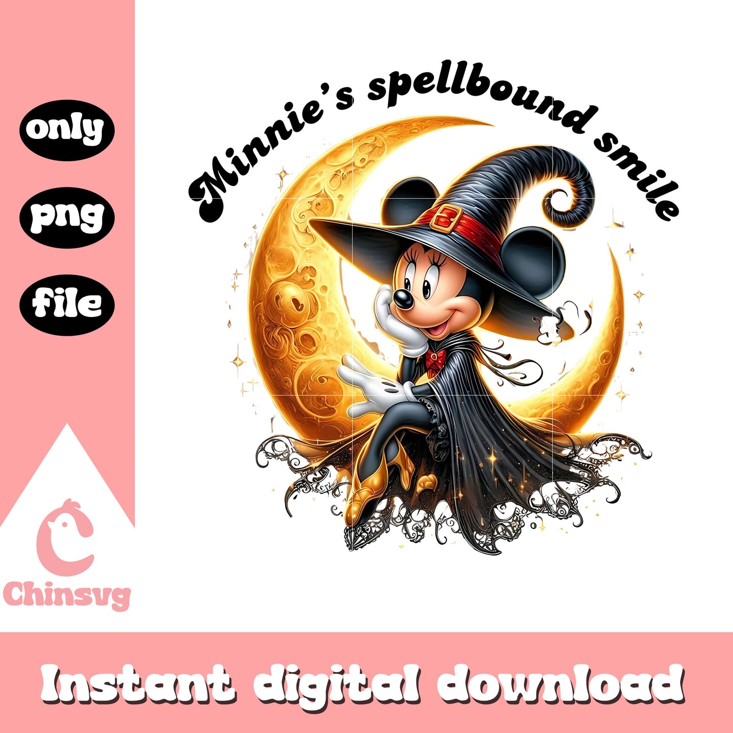 Minnie's spellbound smile moonlight png, witch costume png