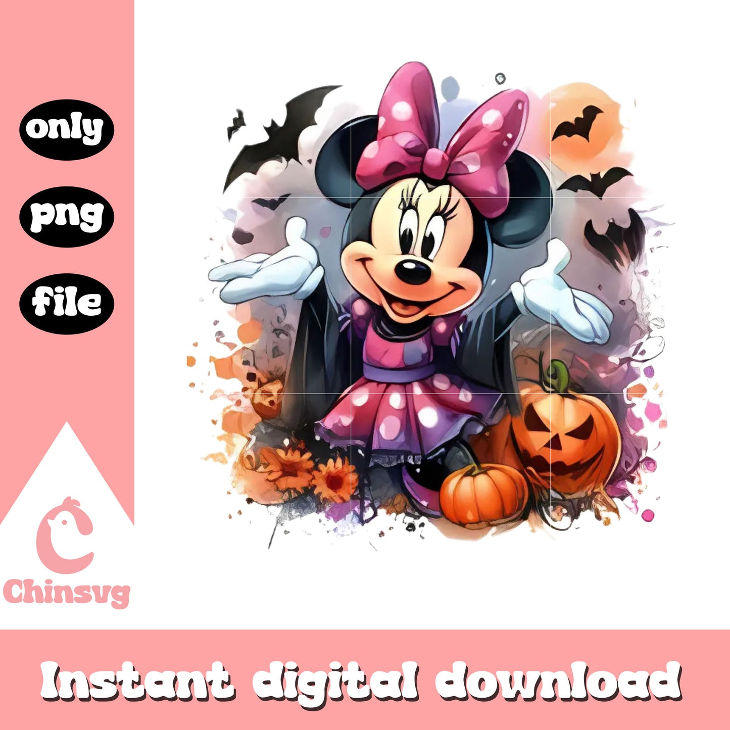 Minnie character on halloween png , halloween vibes png