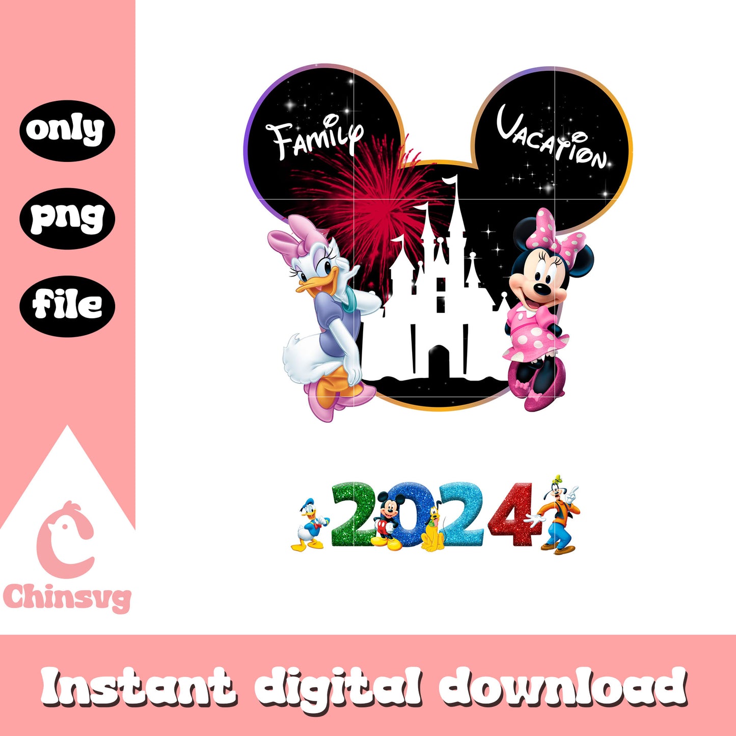 Minnie daisy family vacation png, family vacation png, disney png